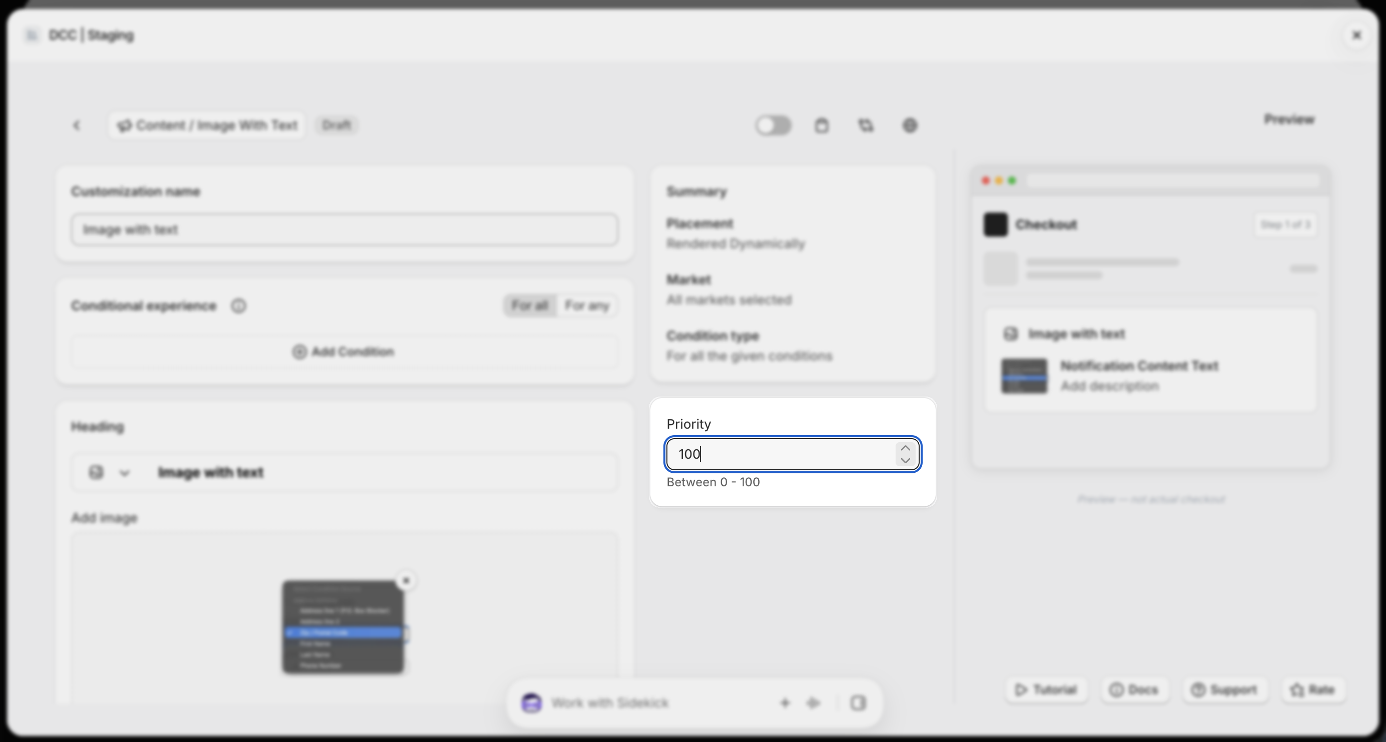Image With Text Priority Focus