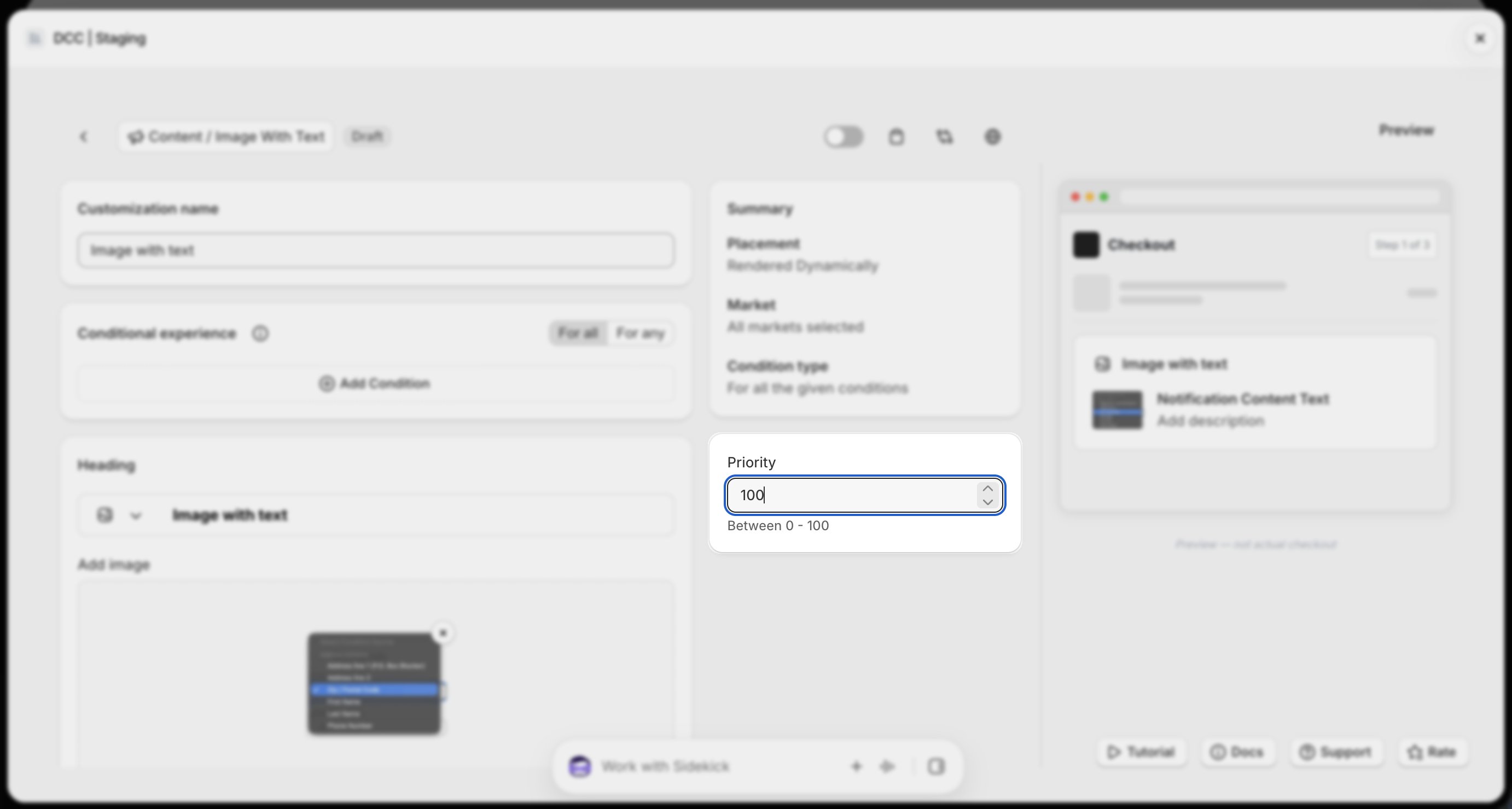 Image With Text Priority Focus