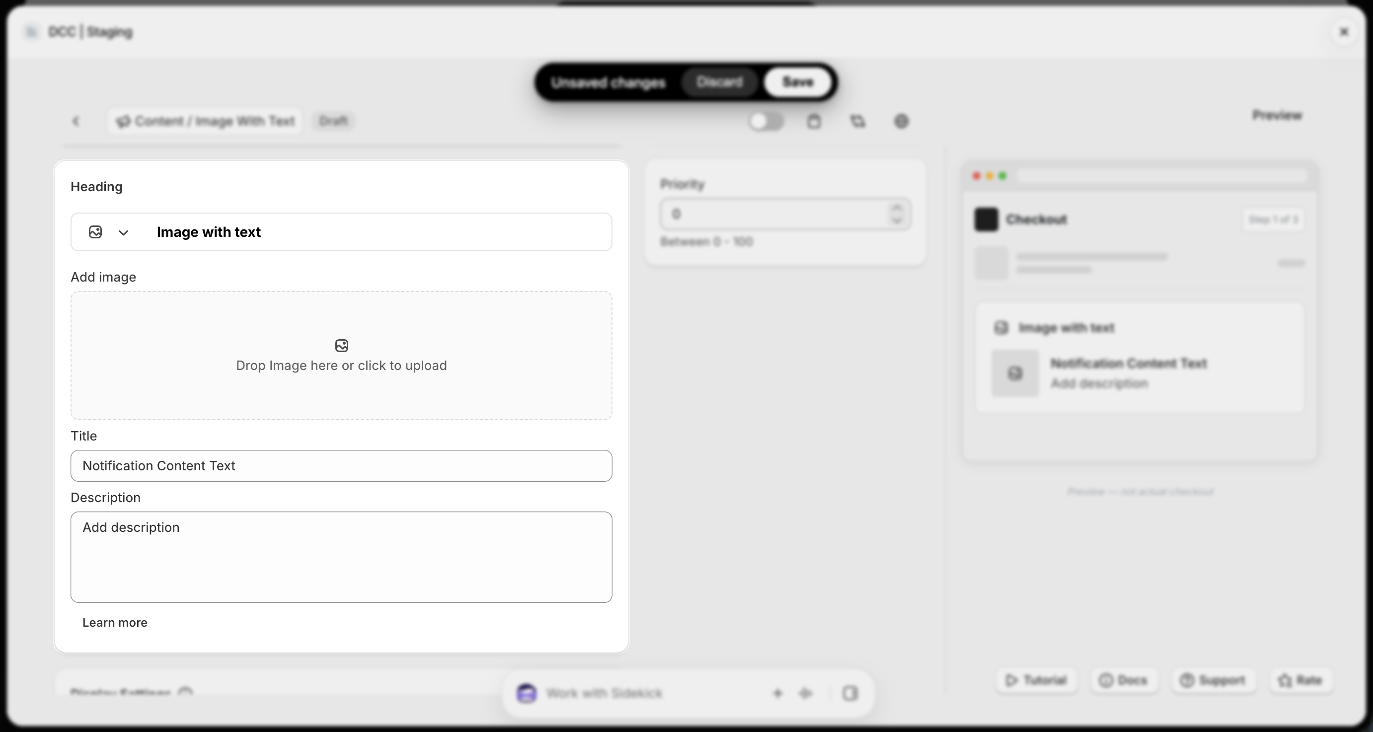 Image With Text Settings Focus
