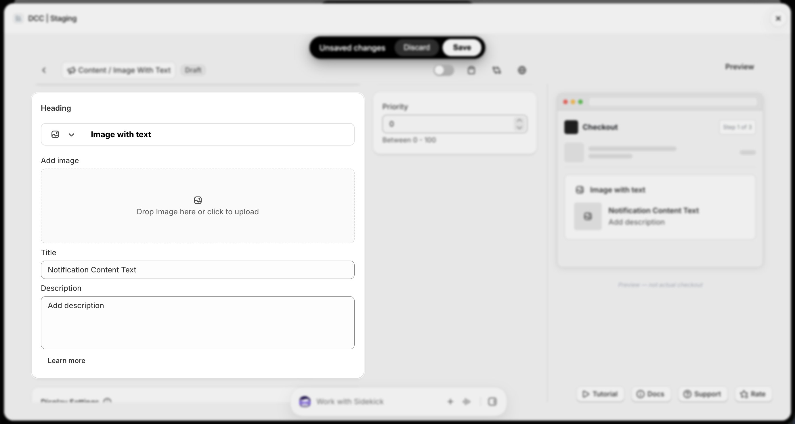 Image With Text Settings Focus