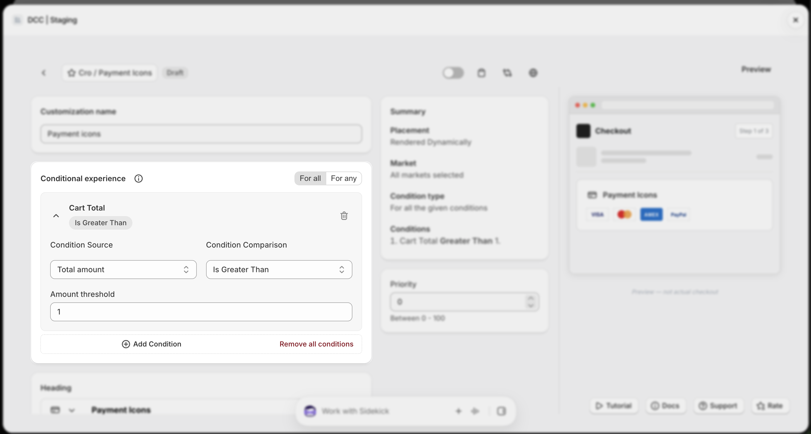 Payment Icons Conditional Experience Focus
