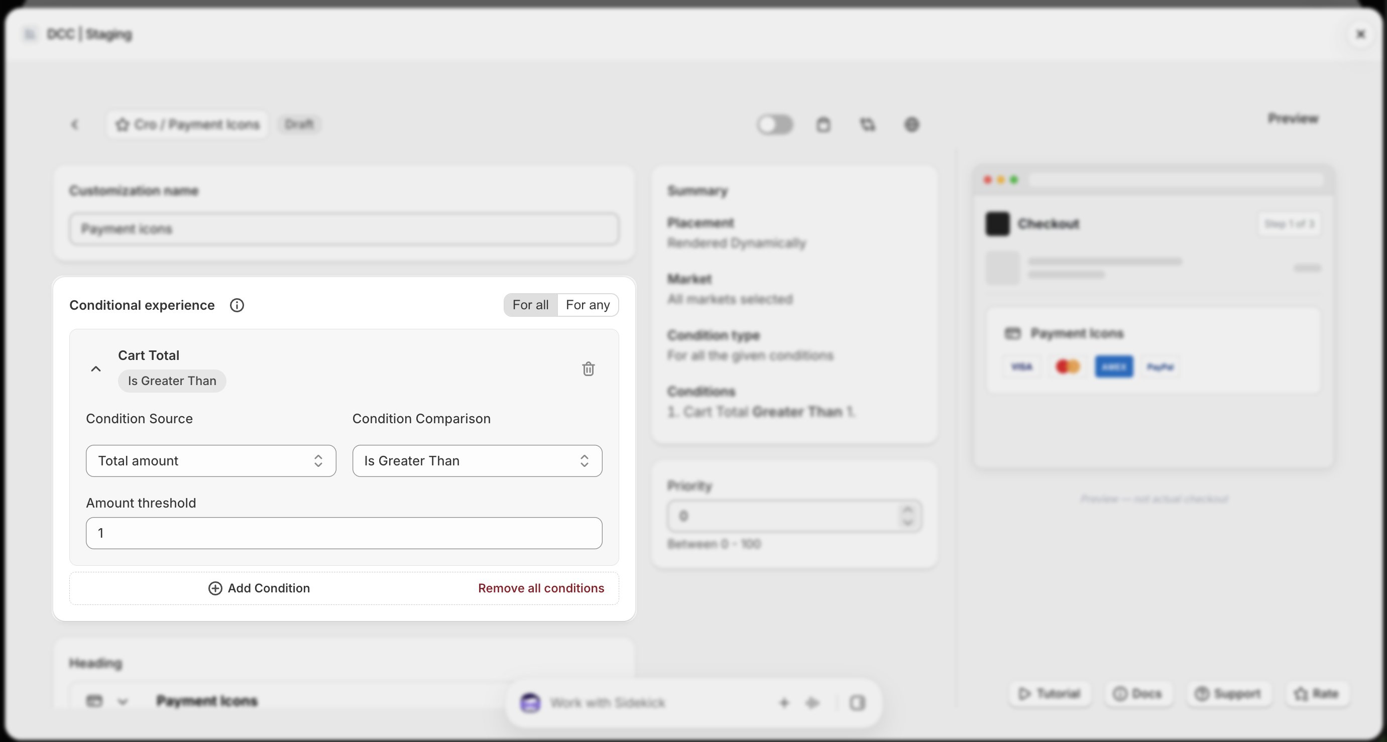 Payment Icons Conditional Experience Focus