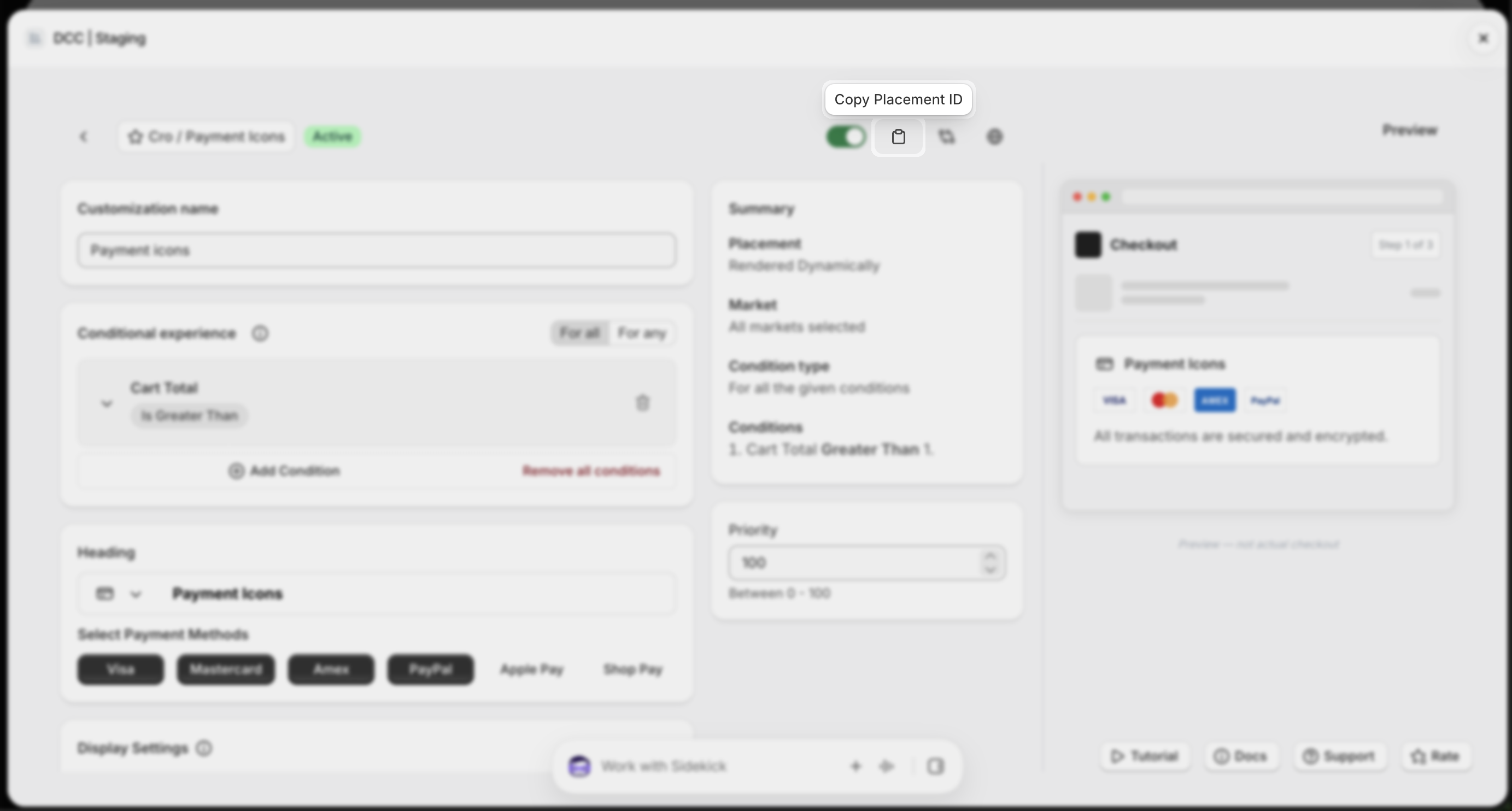 Payment Icons Copy Placement Id Focus