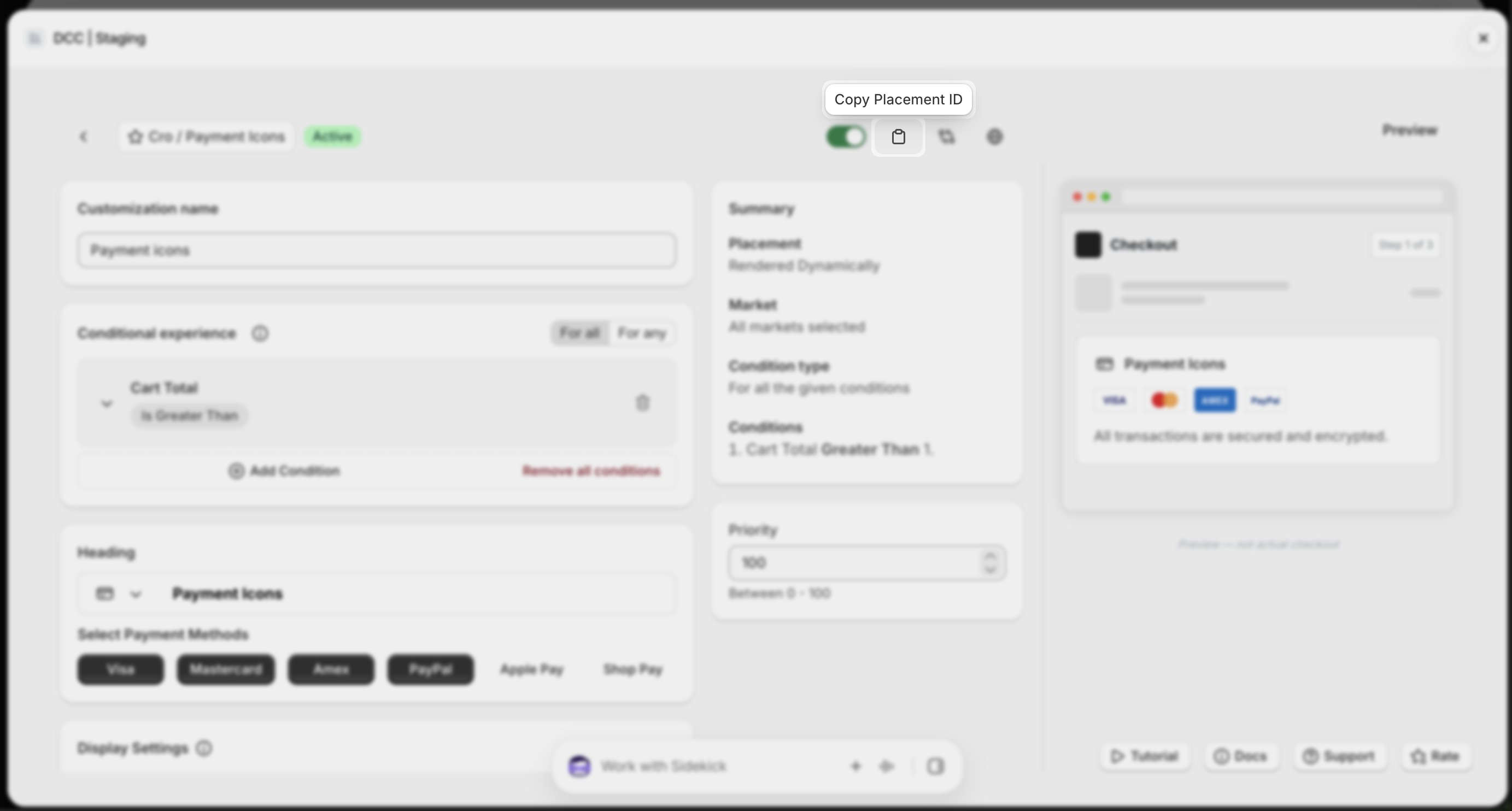 Payment Icons Copy Placement Id Focus