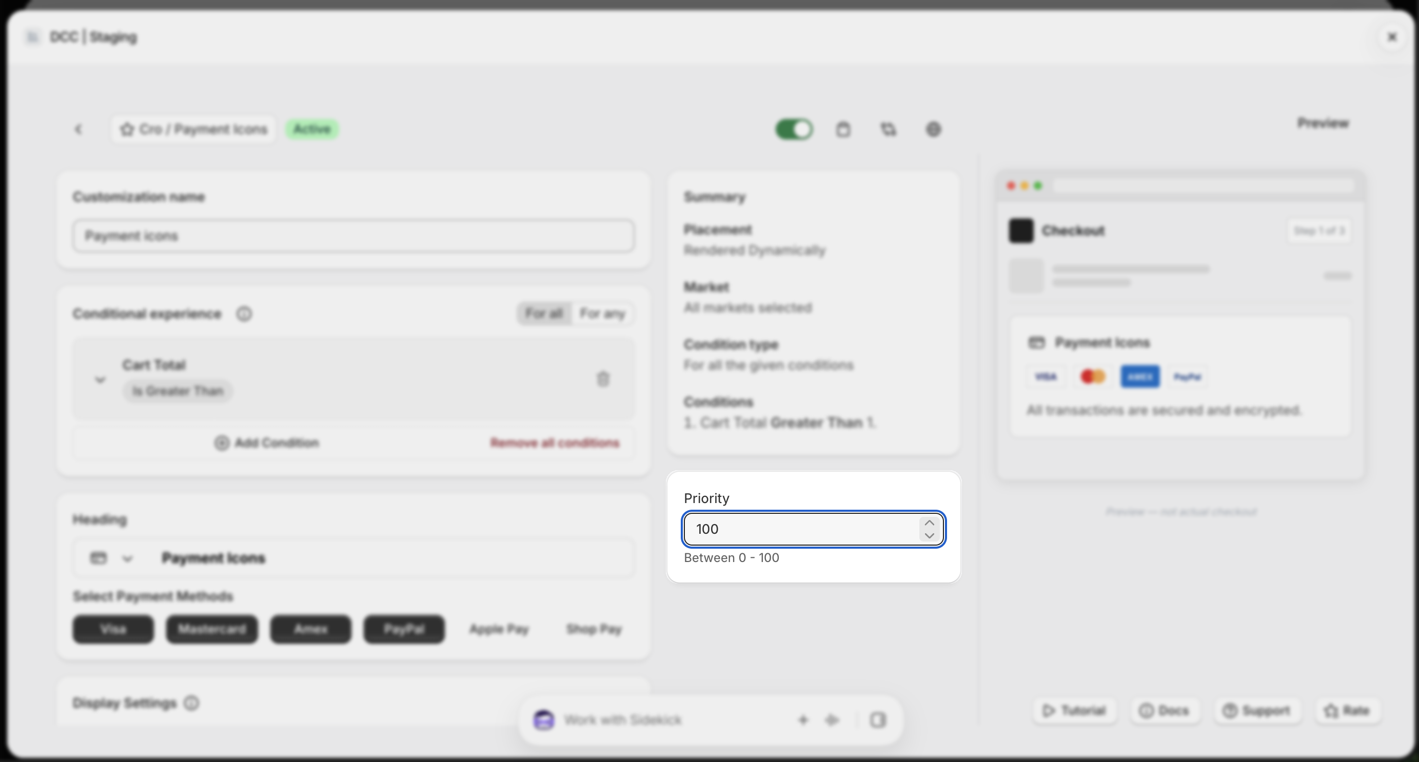 Payment Icons Priority Focus
