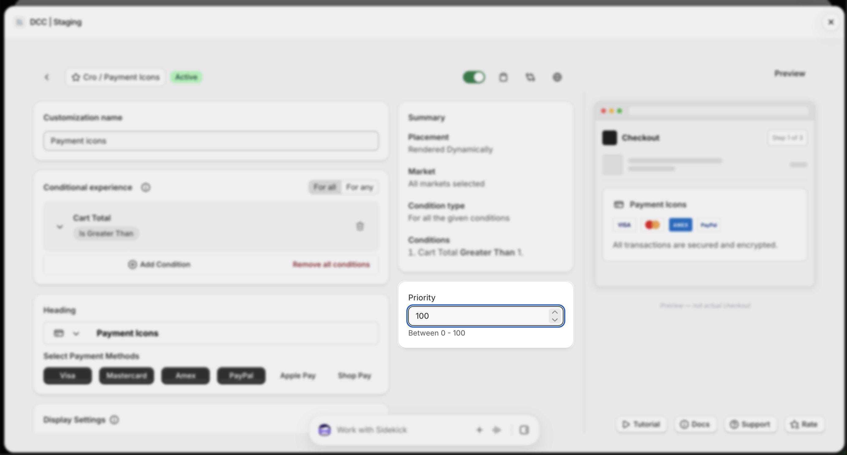 Payment Icons Priority Focus