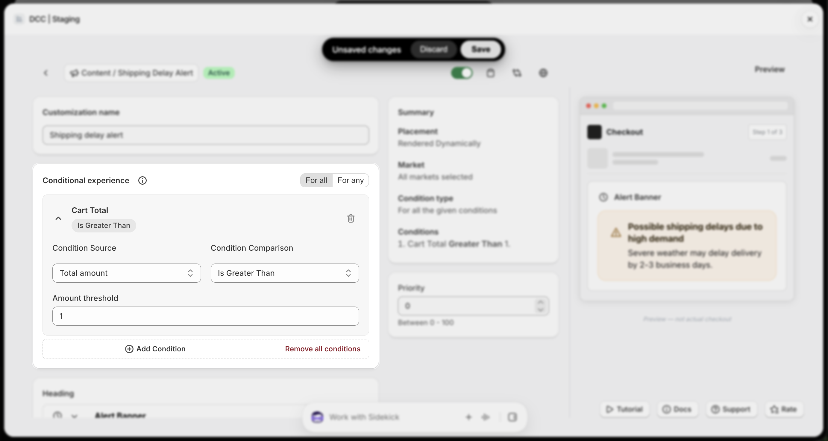 Shipping Delay Conditional Experience Focus
