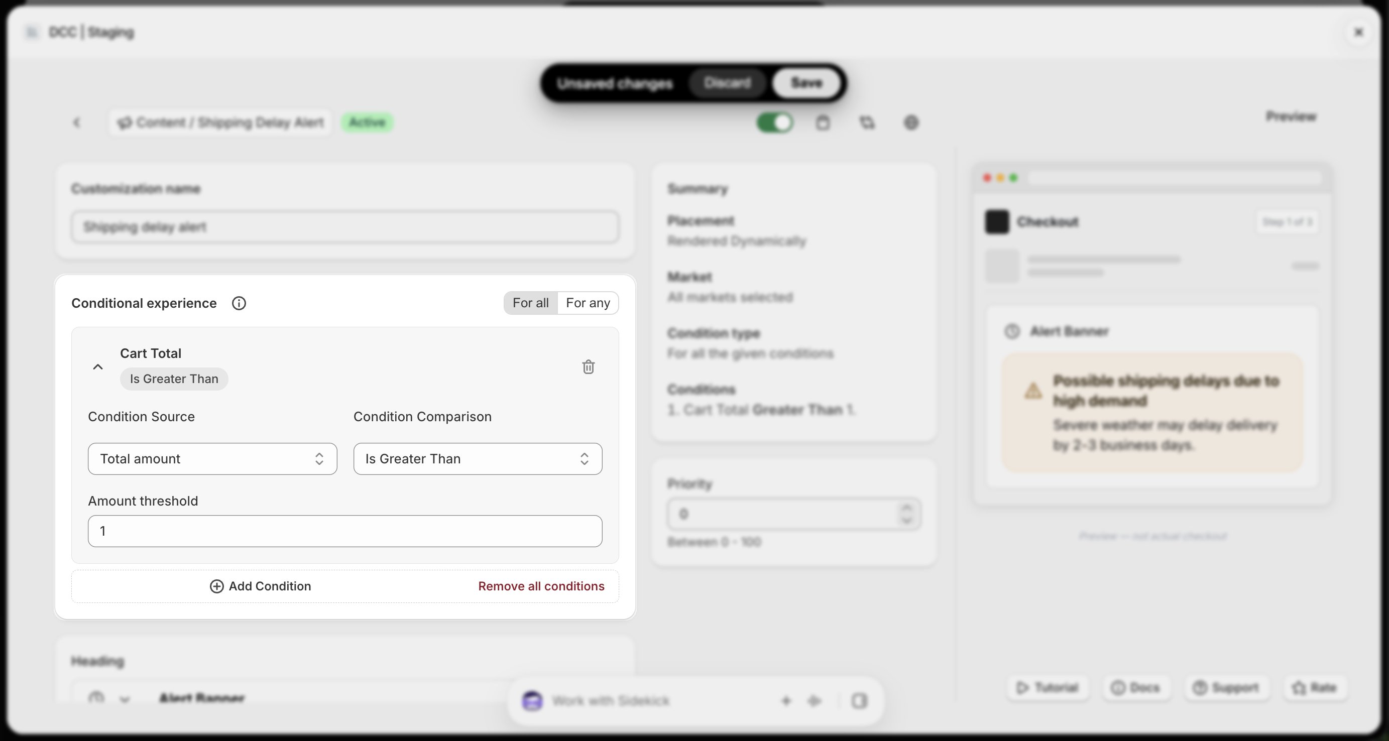 Shipping Delay Conditional Experience Focus