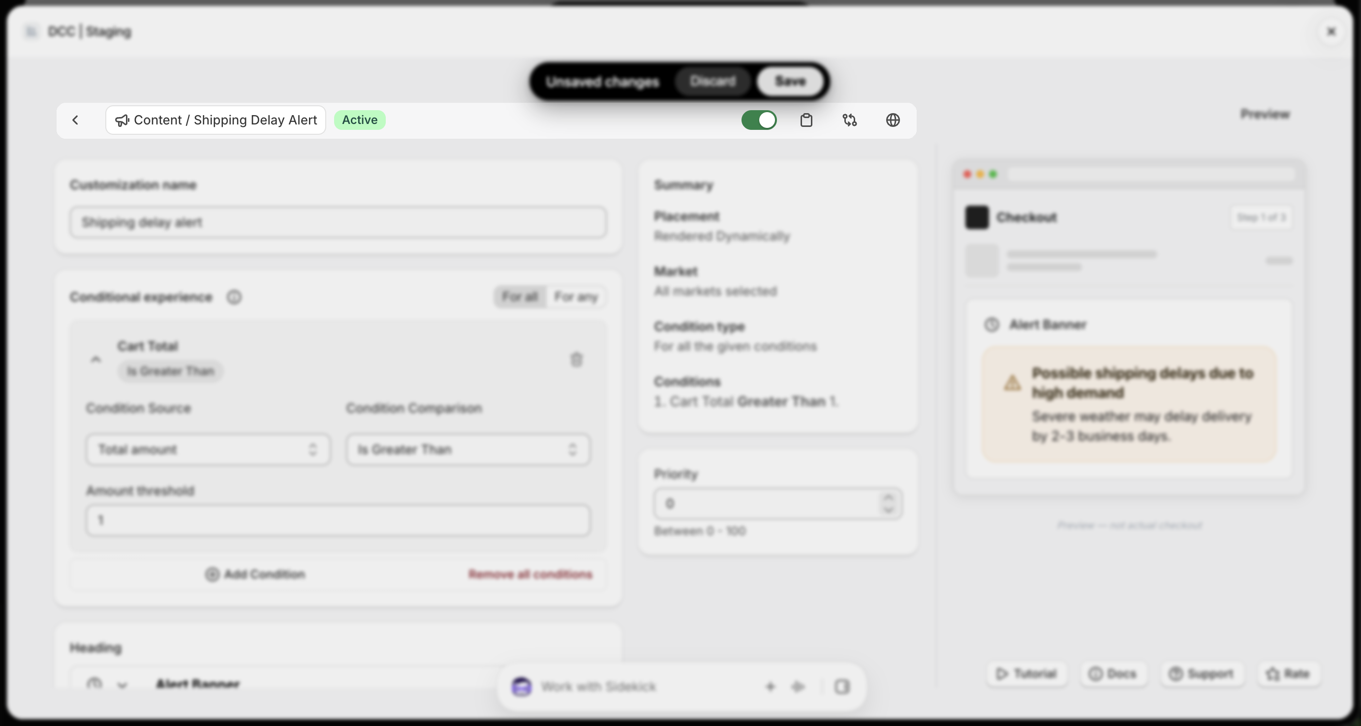 Shipping Delay Toolbar Focus