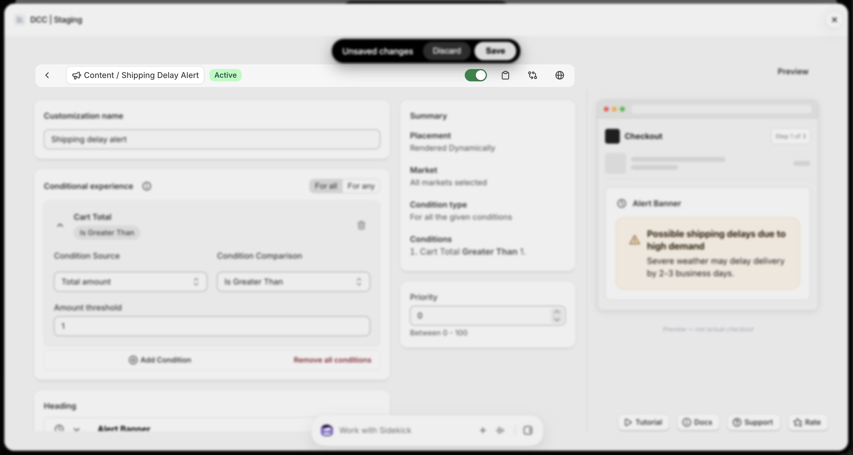Shipping Delay Toolbar Focus