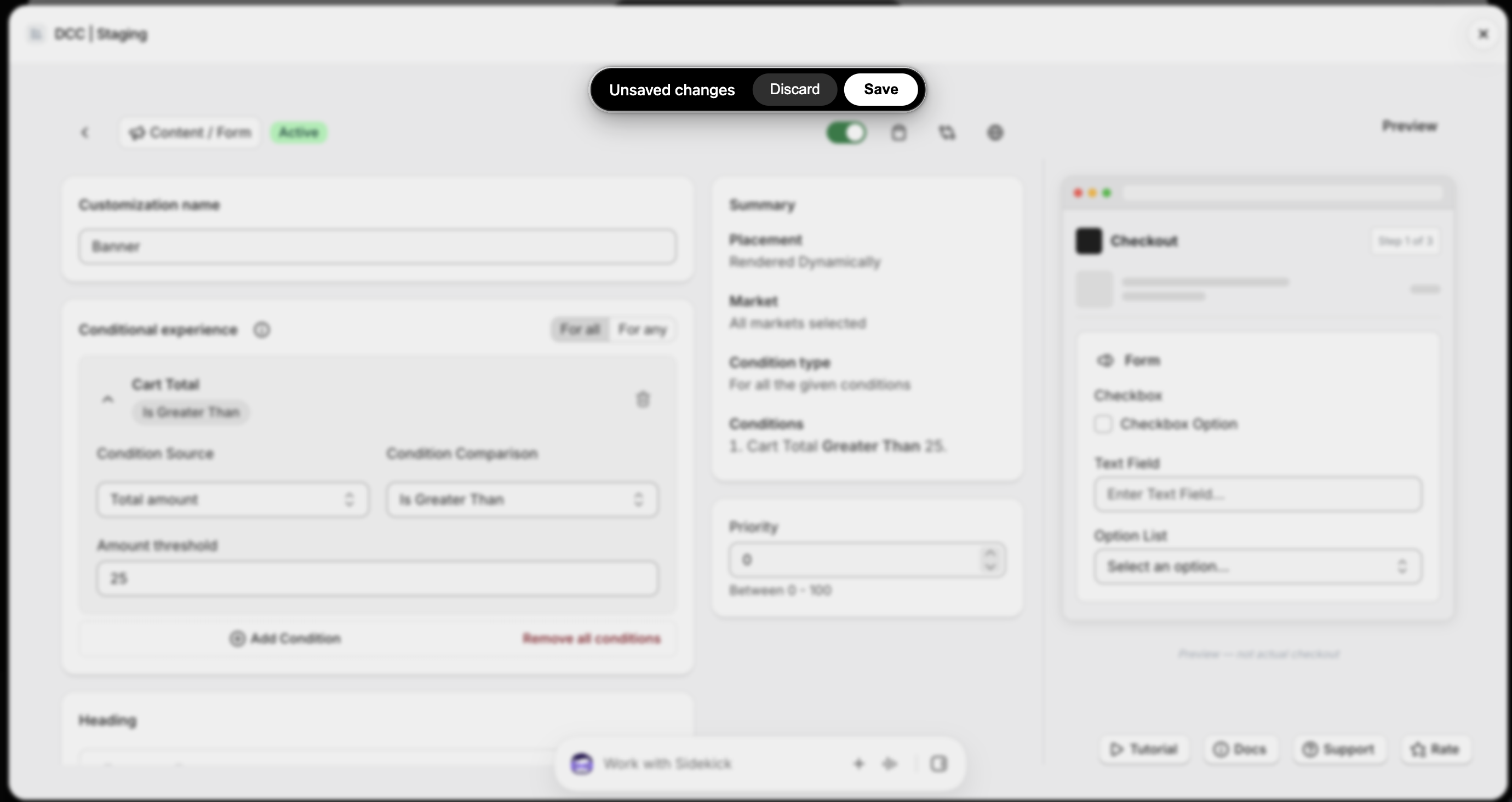 Form Unsaved Changes Focus
