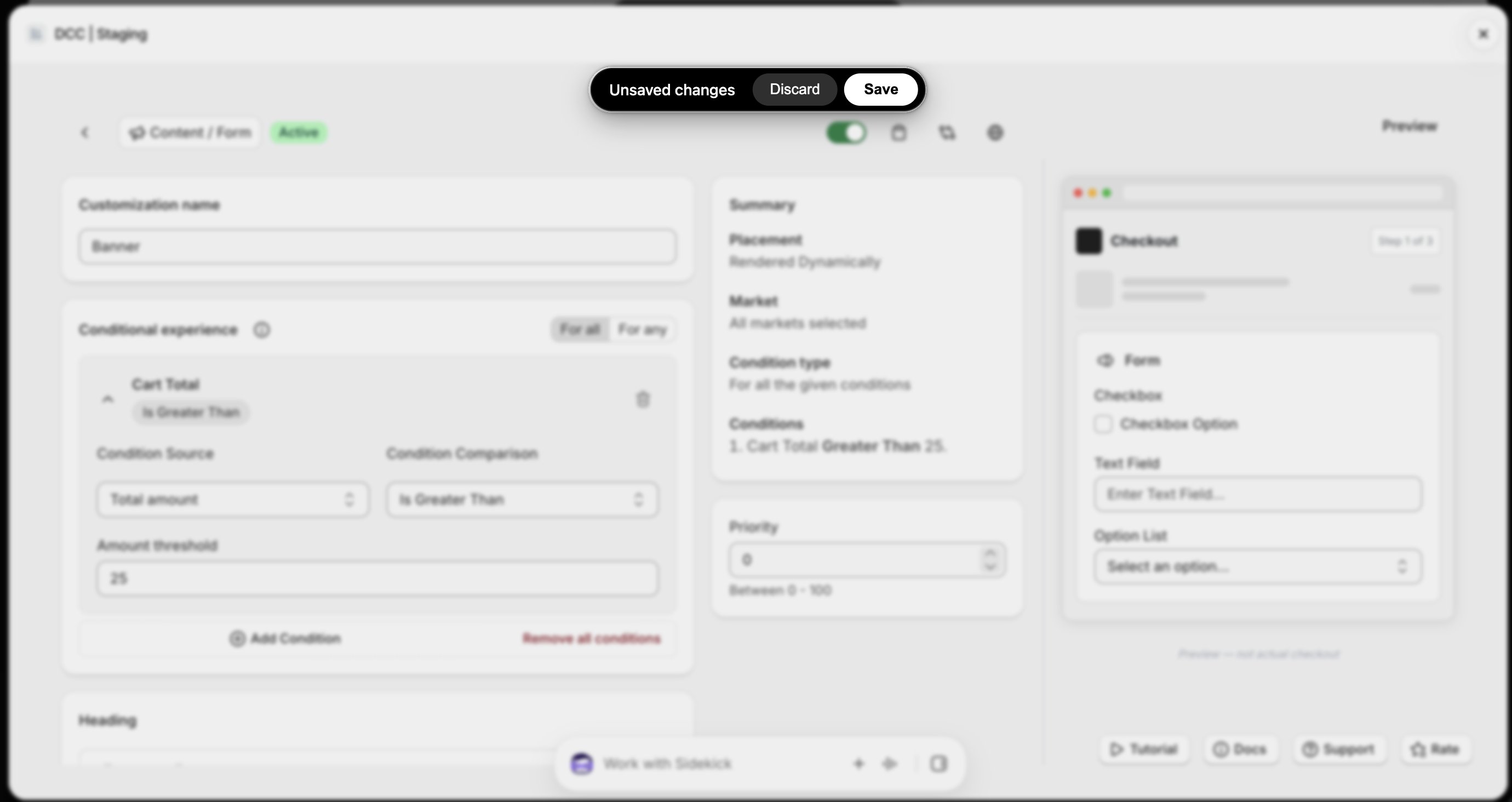 Form Unsaved Changes Focus