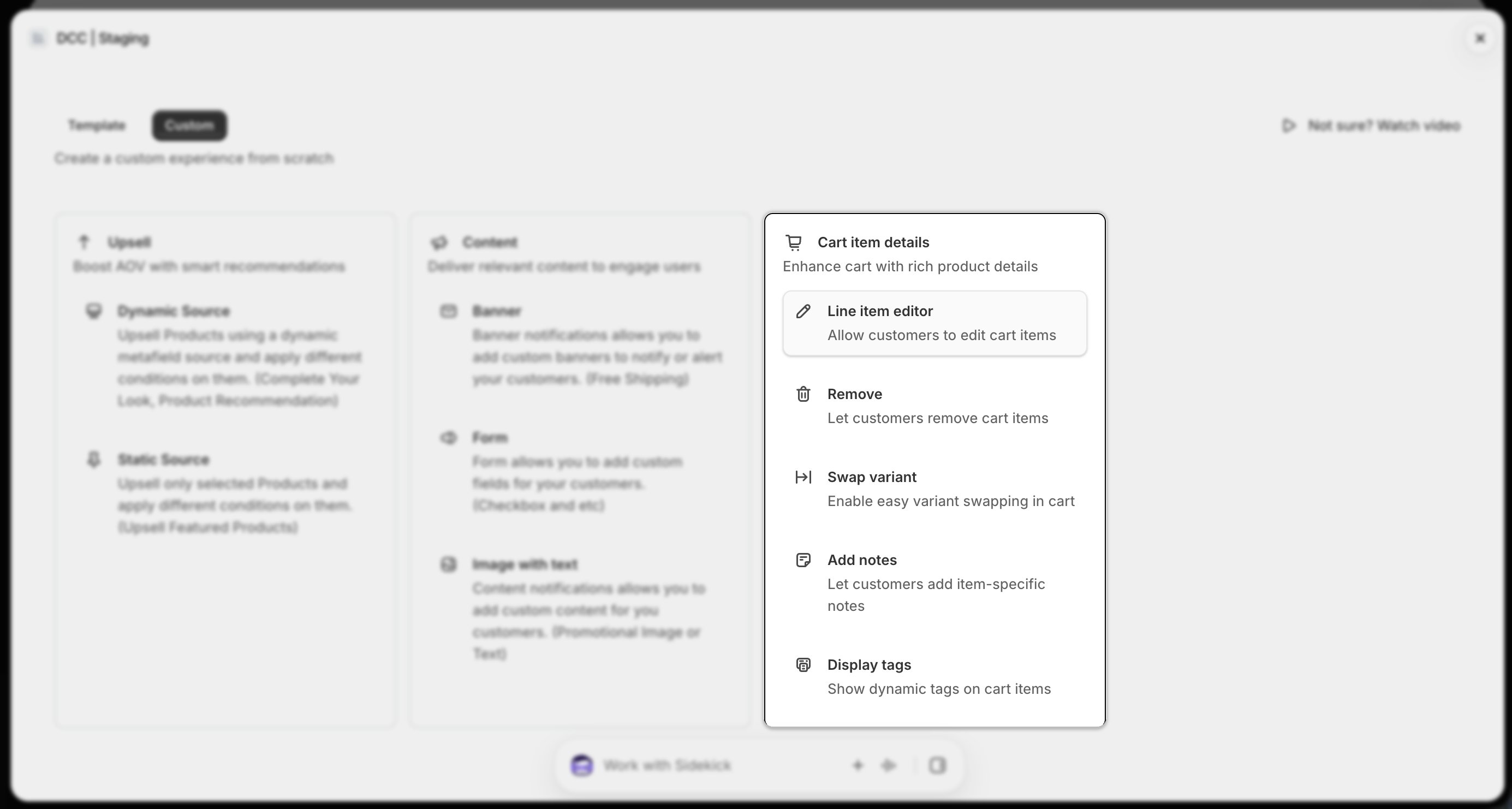 Custom Cart Item Details Card Focus