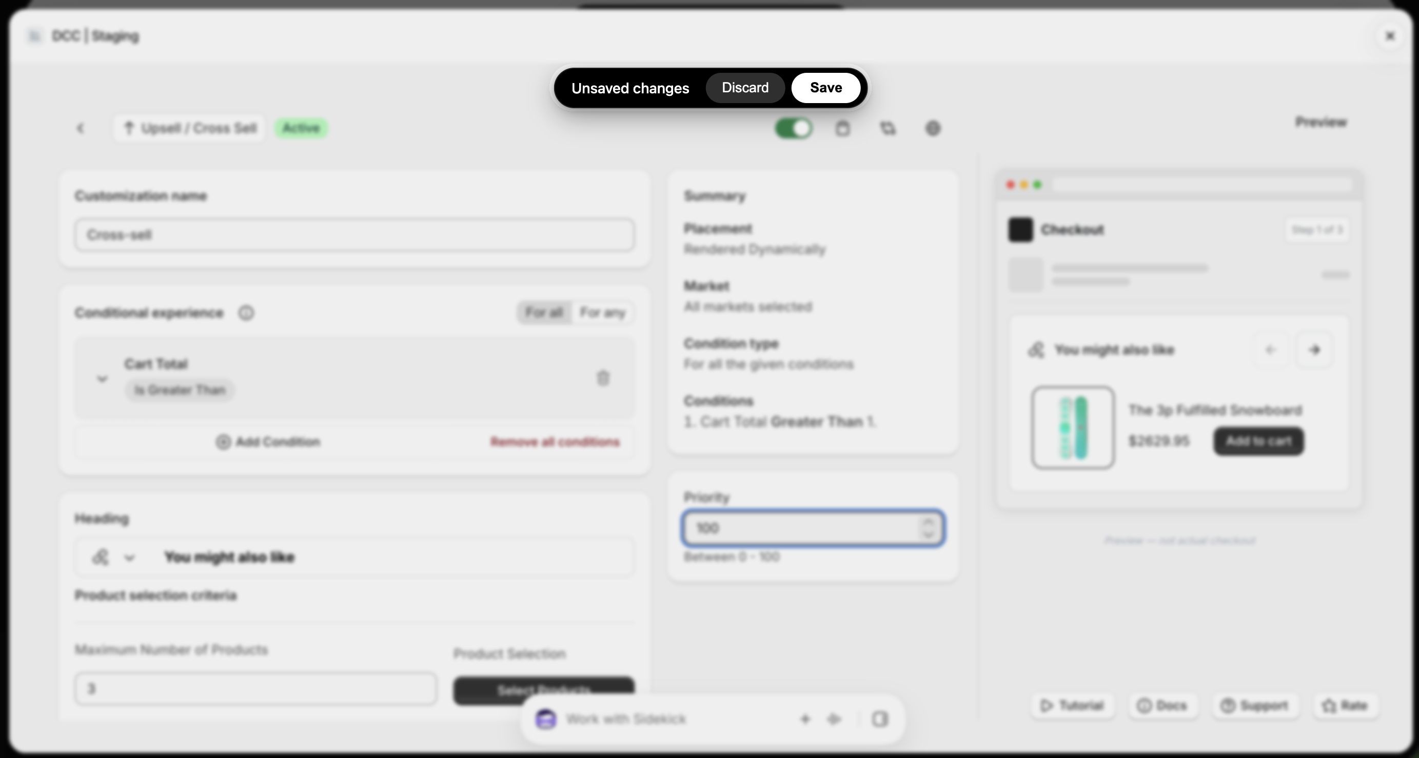Crosssell 8 Unsaved Changes