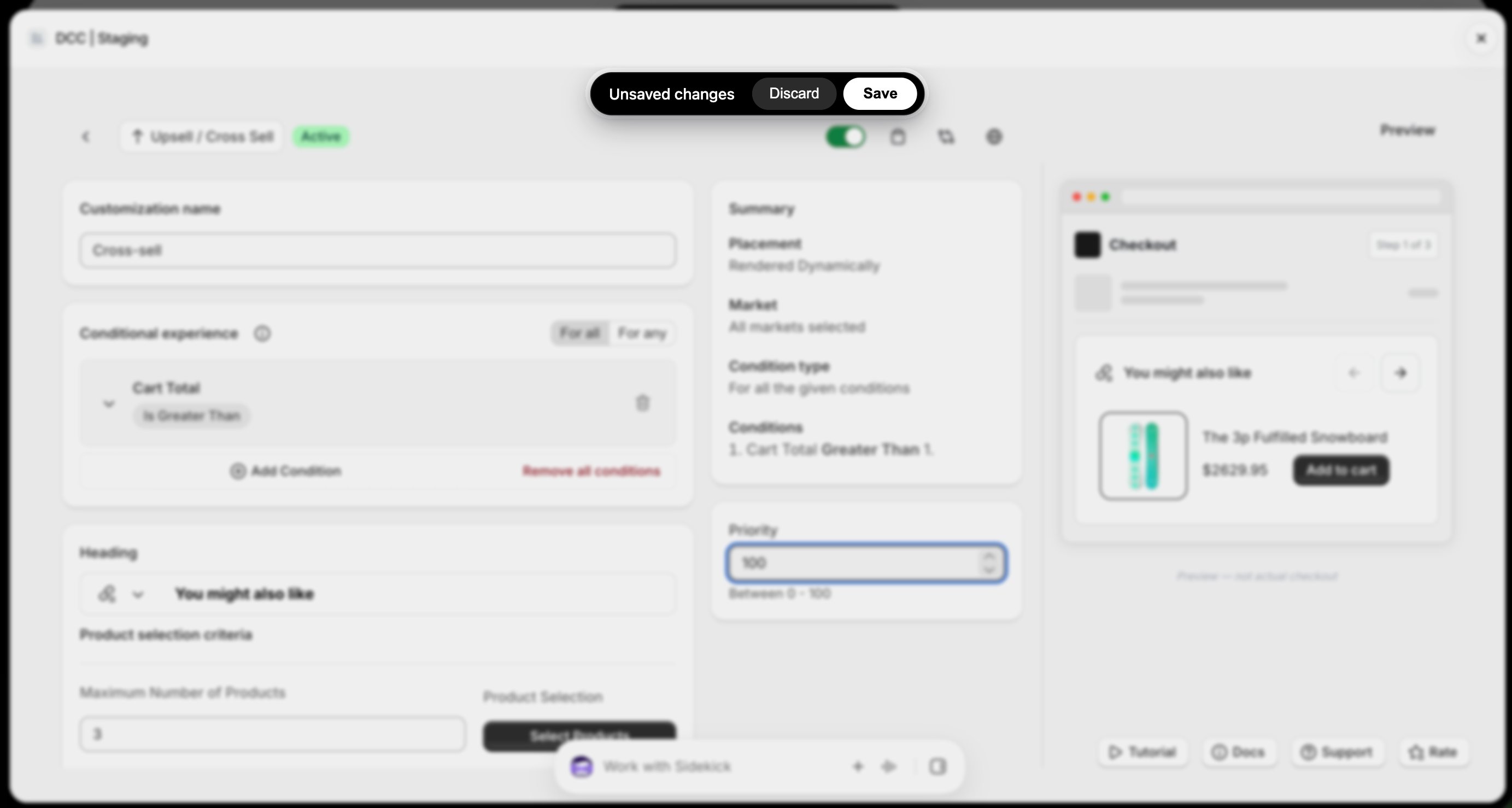 Crosssell 8 Unsaved Changes