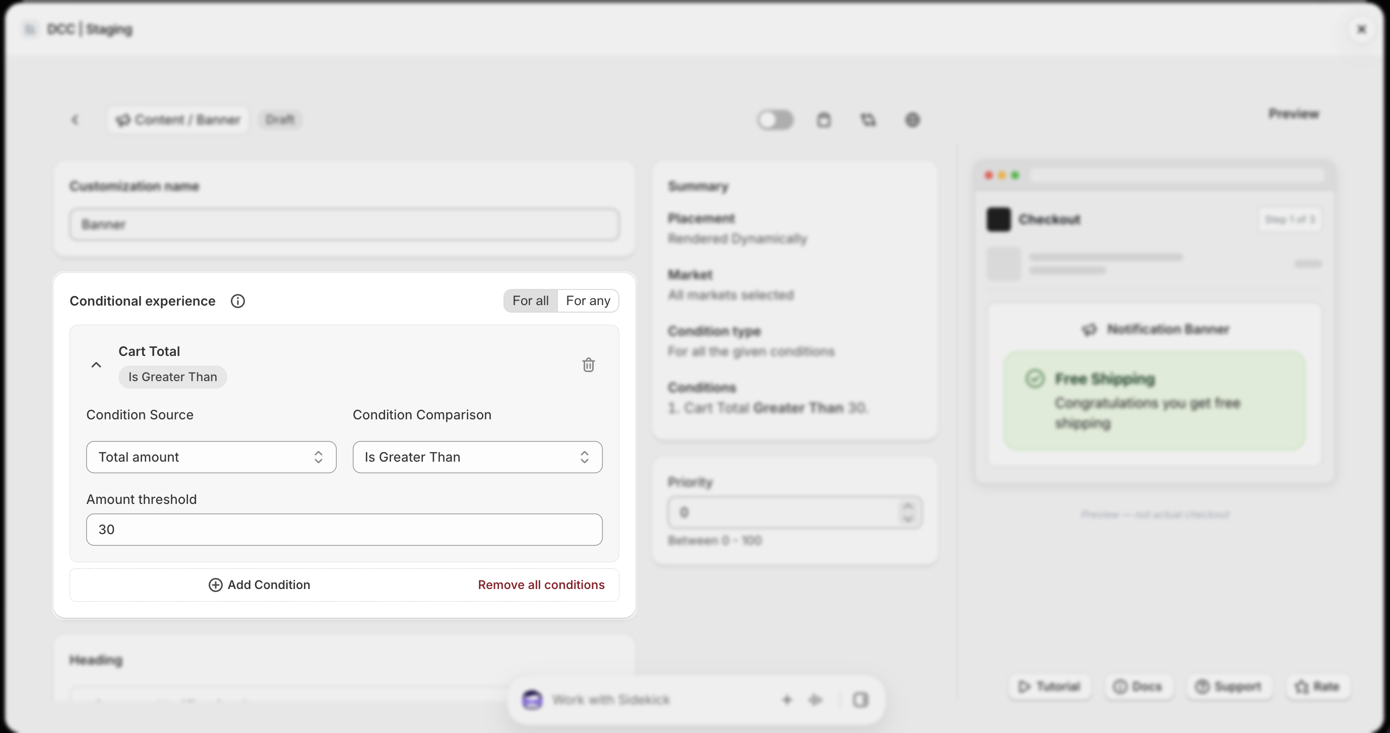 Banner Conditional Experience Focus