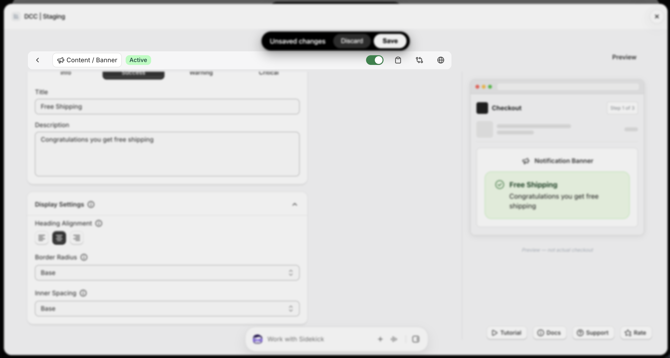 Banner Toolbar Focus