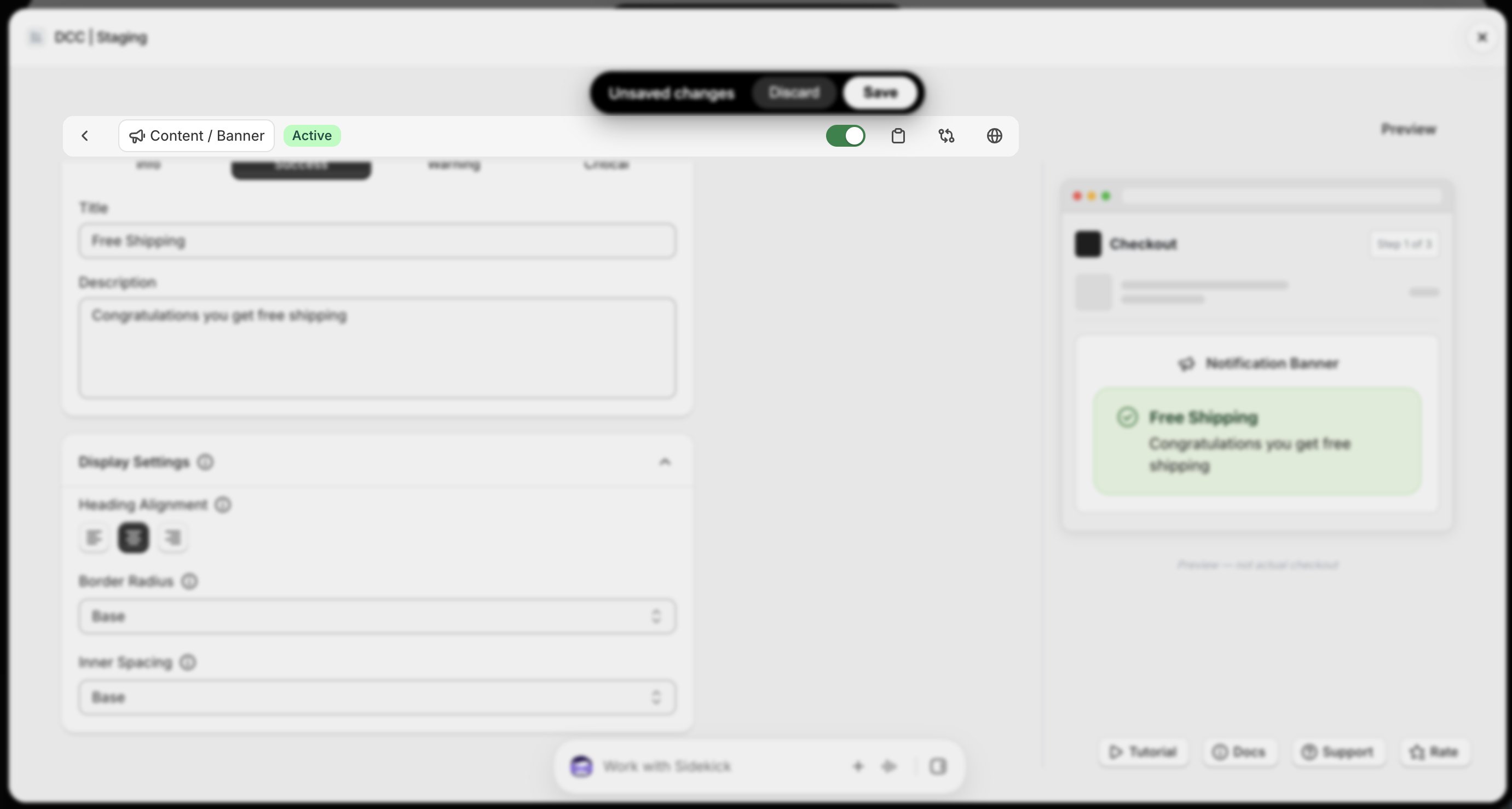 Banner Toolbar Focus