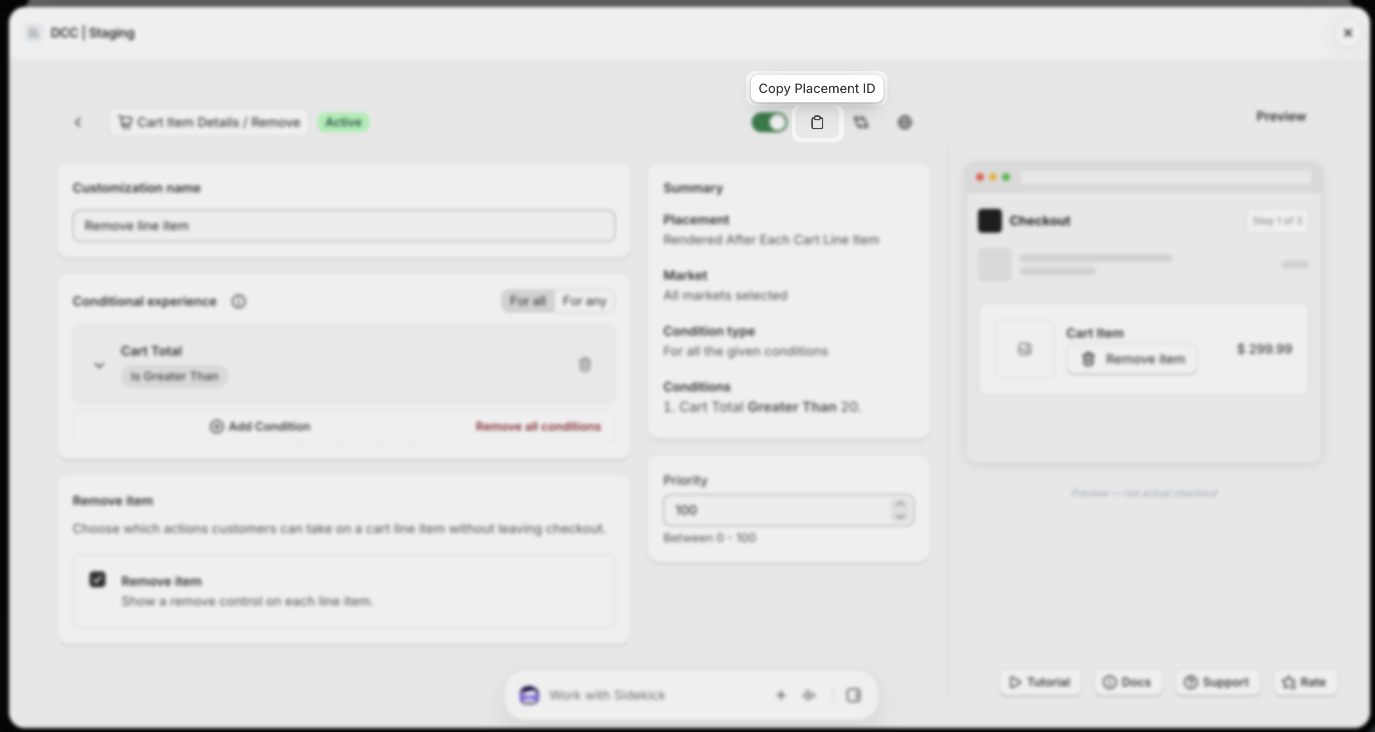 Remove 7 Placement Id