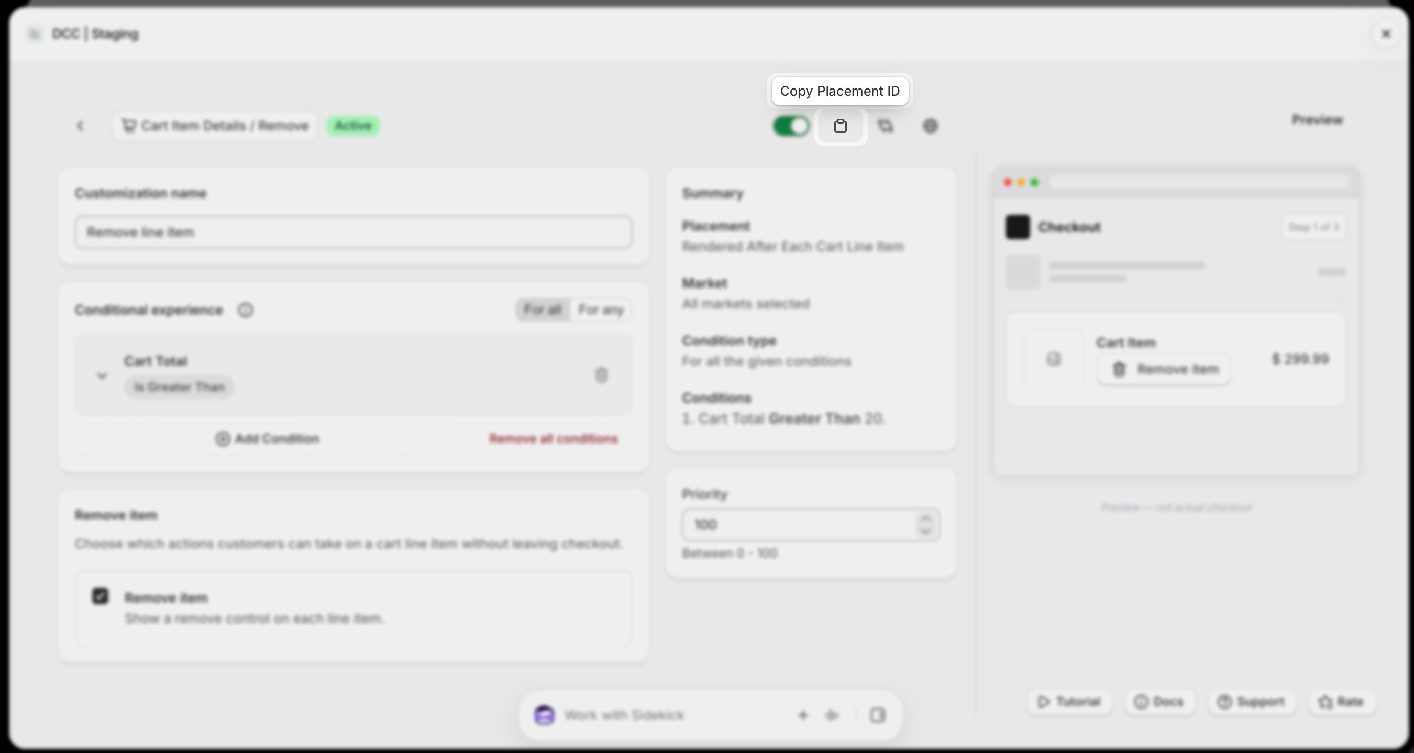 Remove 7 Placement Id