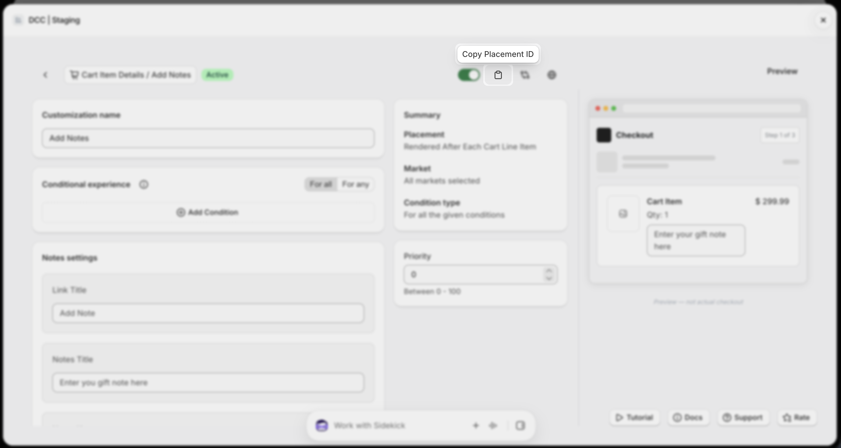 Add Notes Copy Placement Id Focus