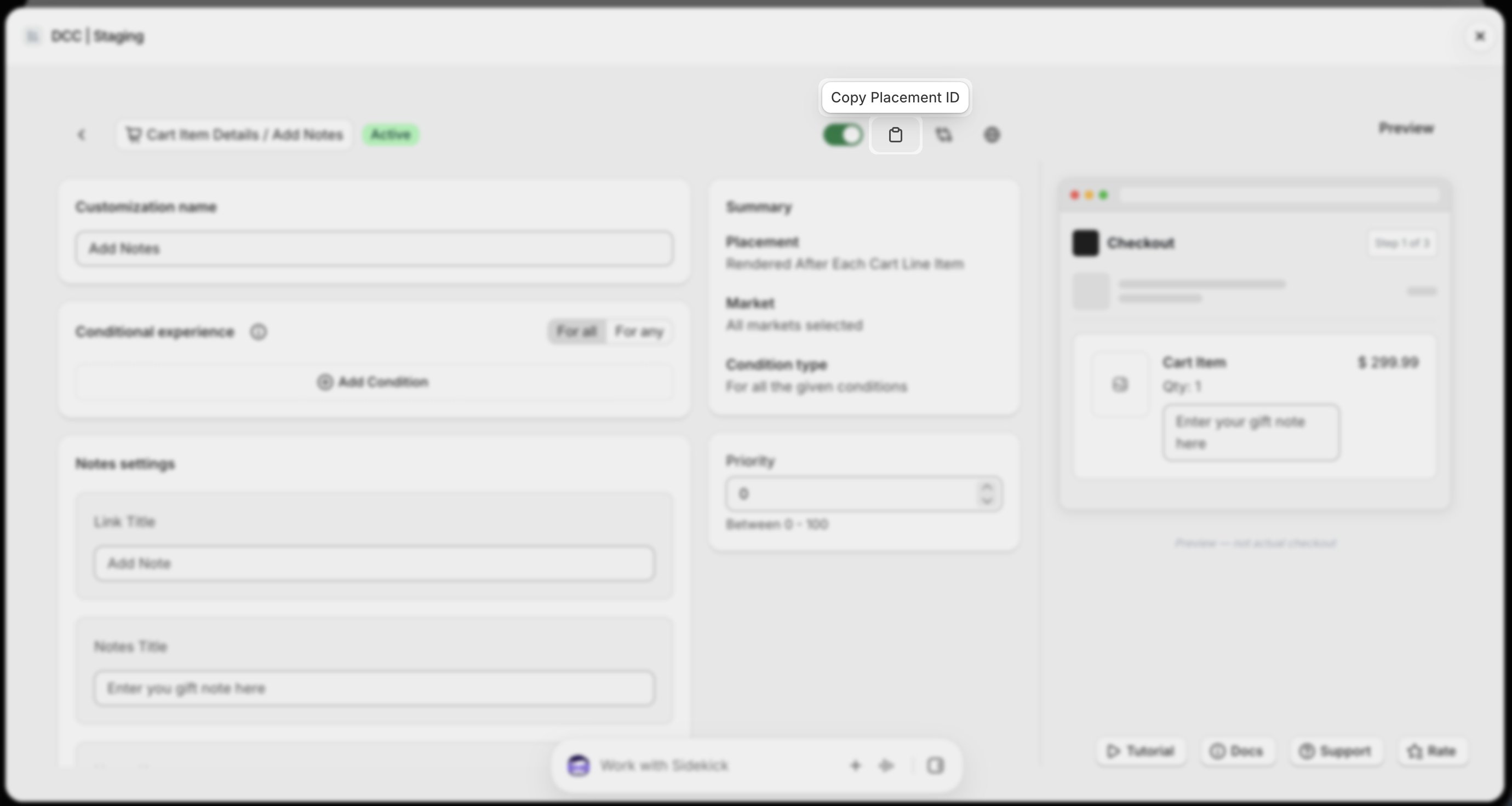 Add Notes Copy Placement Id Focus