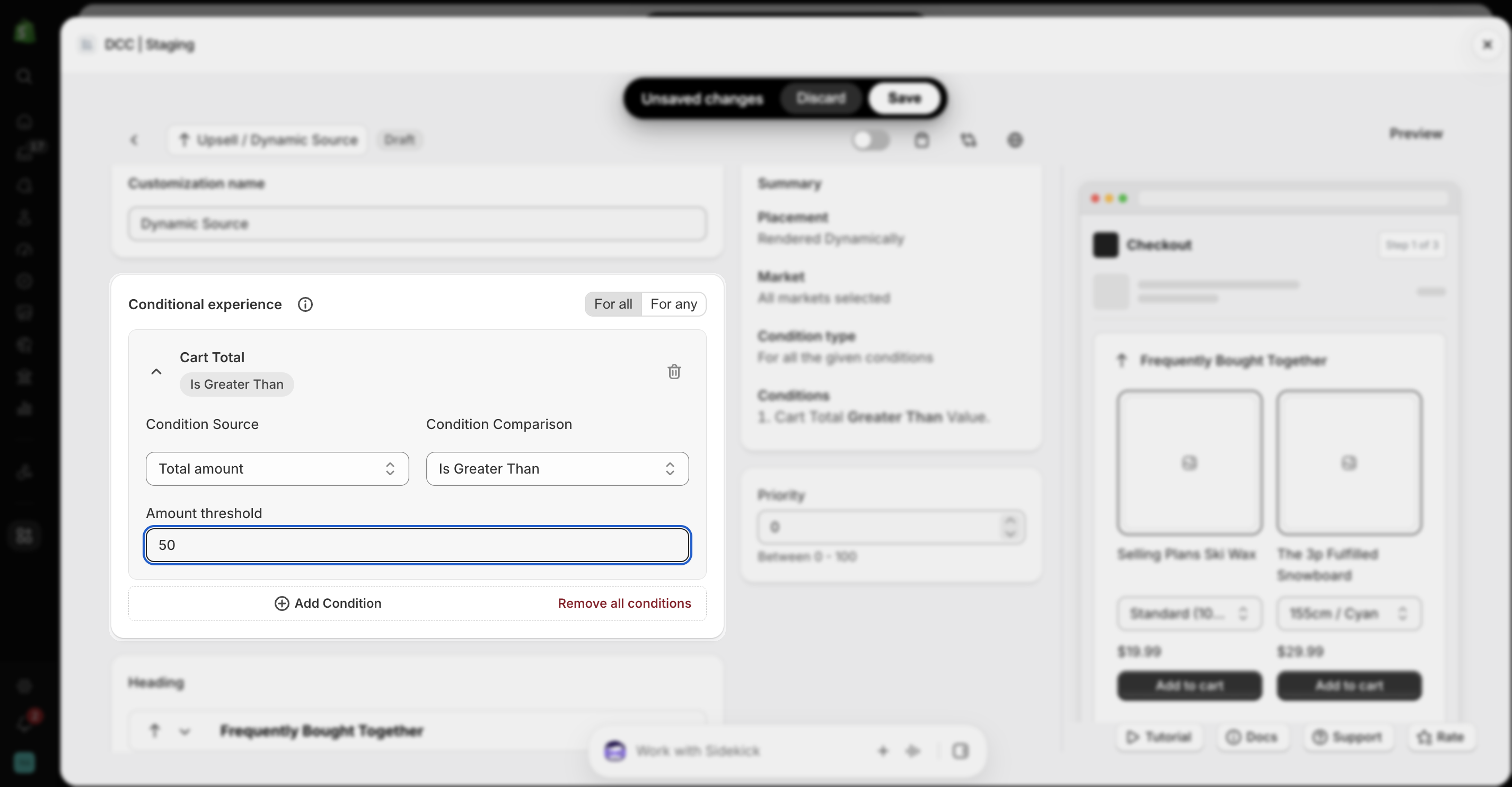 Conditional Experience Focus