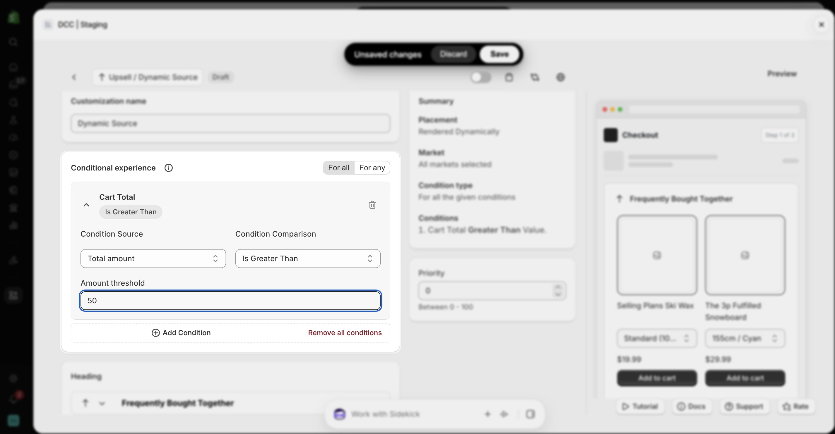 Conditional Experience Focus