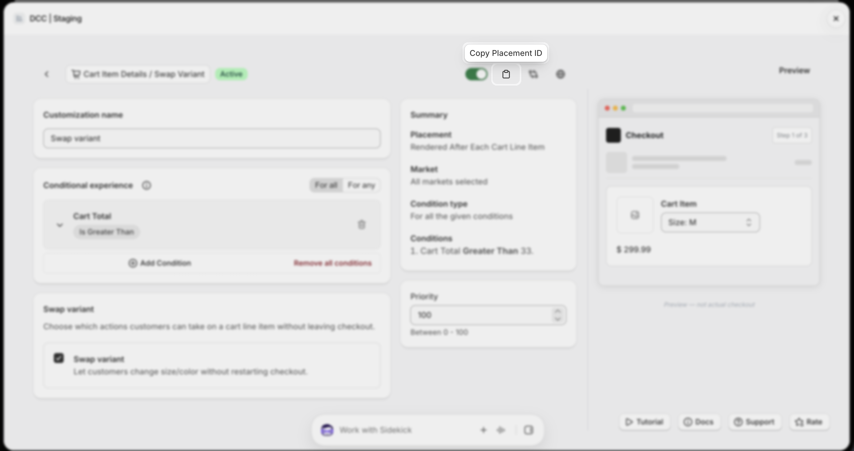 Swap 1 Placement Id
