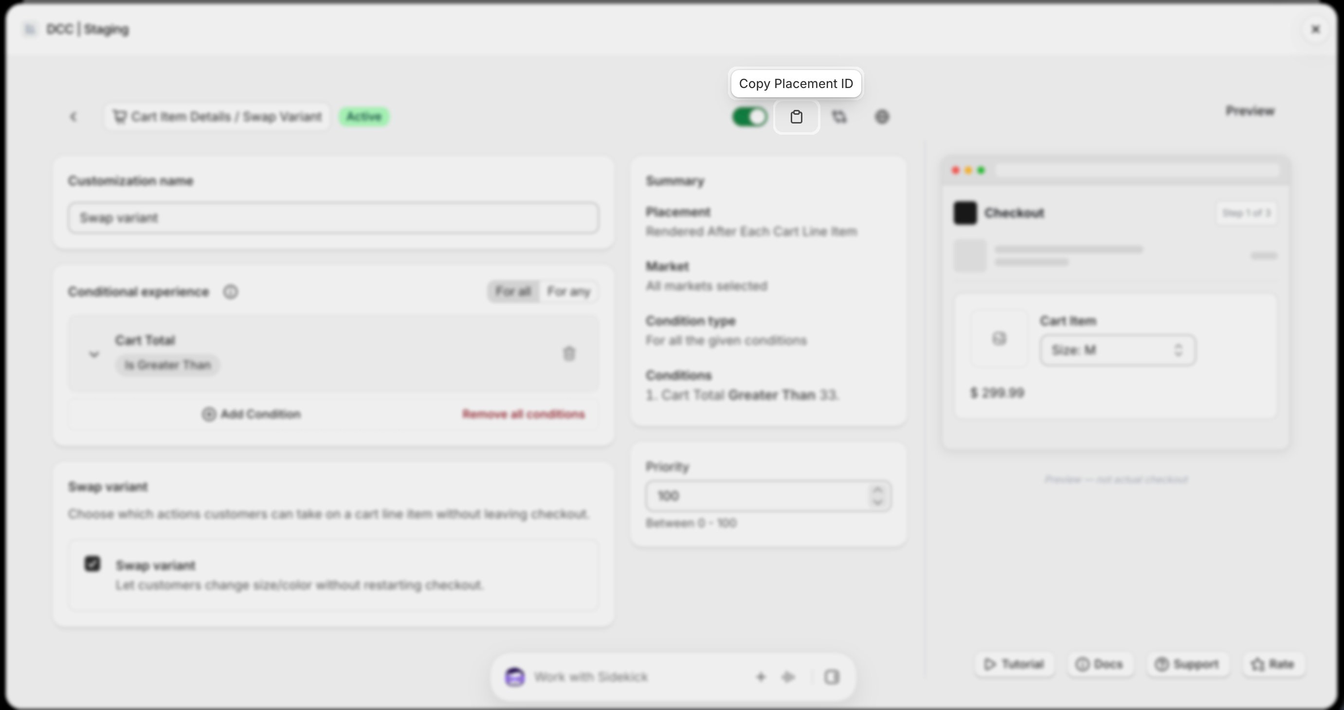 Swap 1 Placement Id