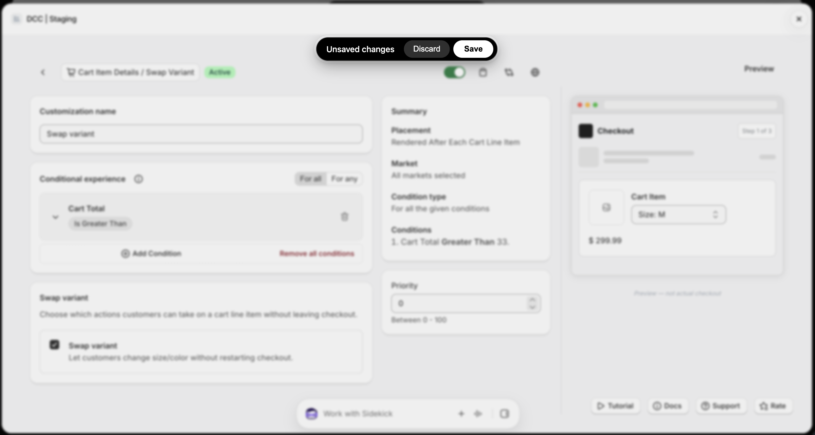 Swap 5 Unsaved Changes