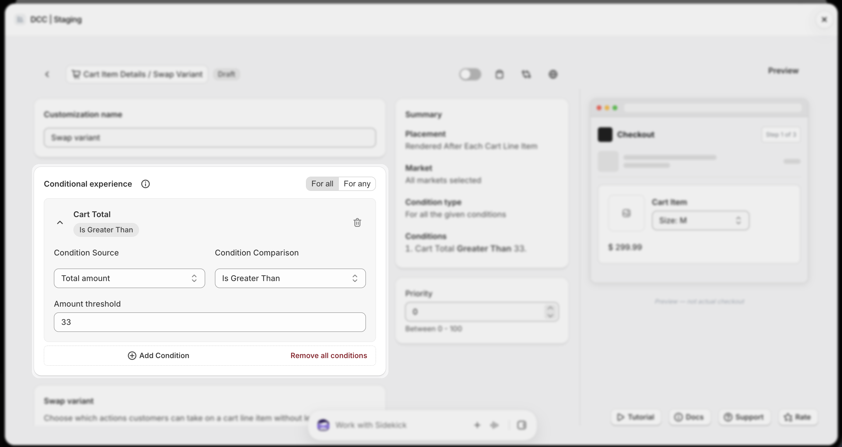 Swap 7 Conditional Experience