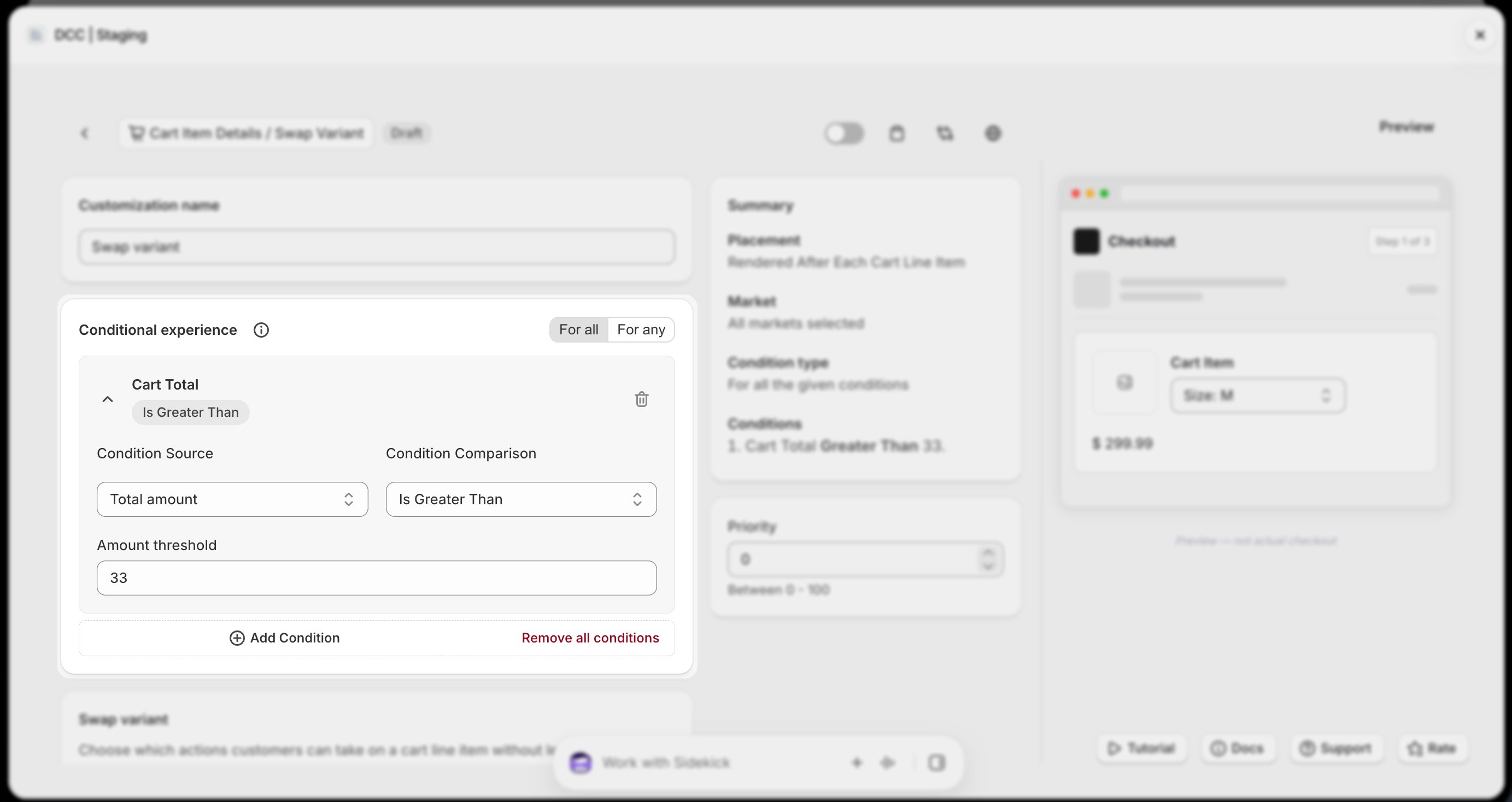 Swap 7 Conditional Experience