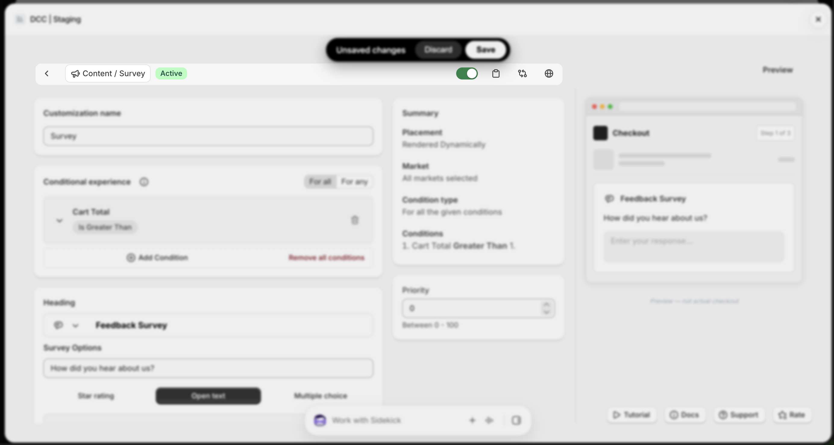 Survey Toolbar Focus