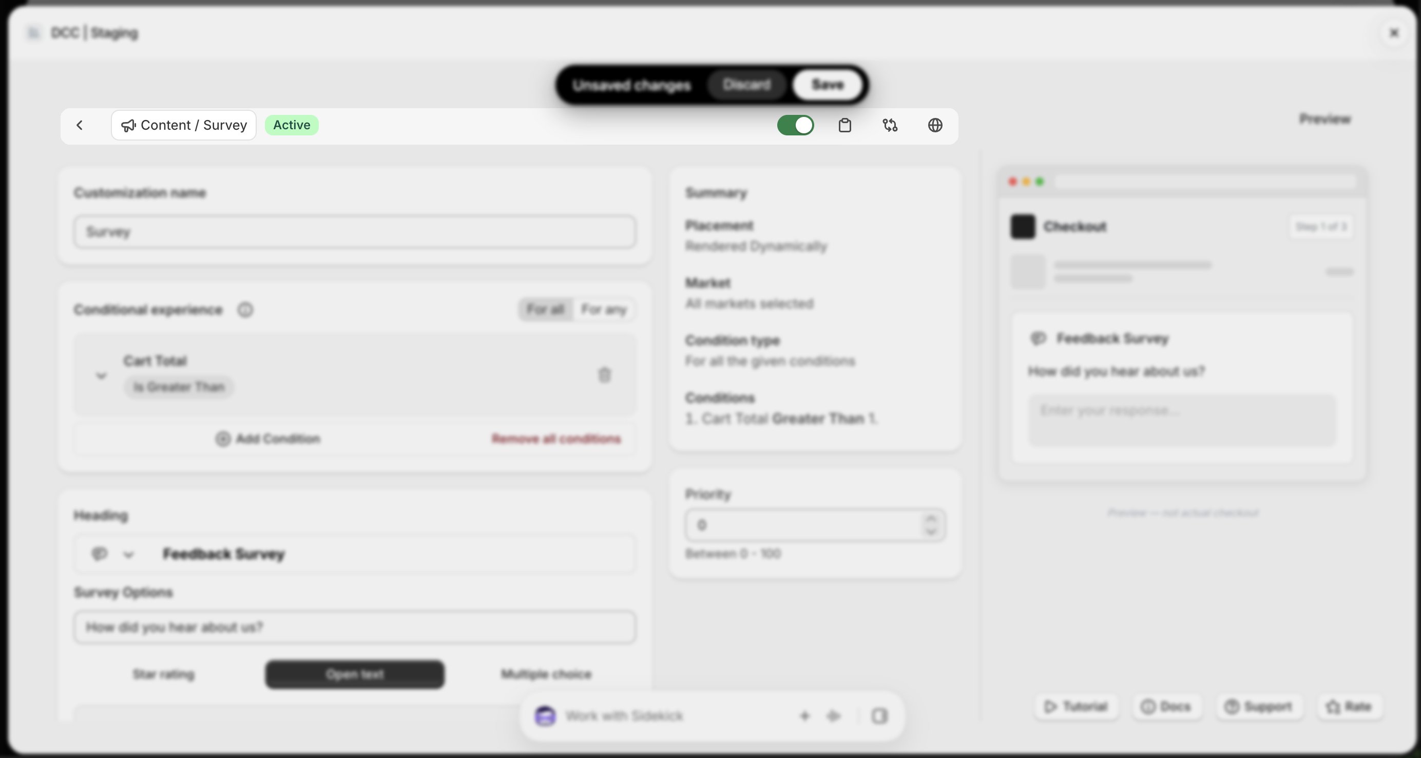 Survey Toolbar Focus