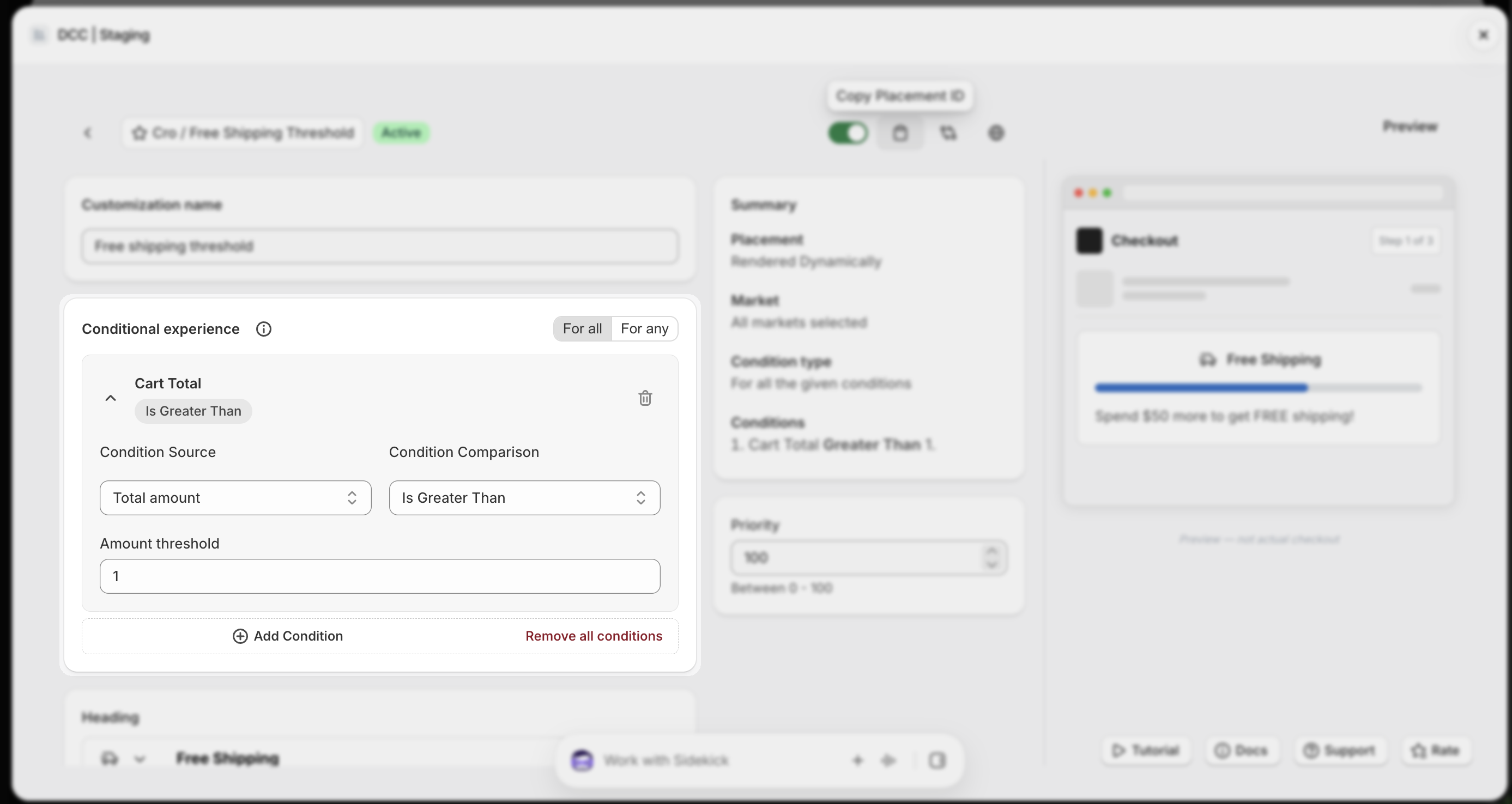 Freeship 2 Conditional Experience