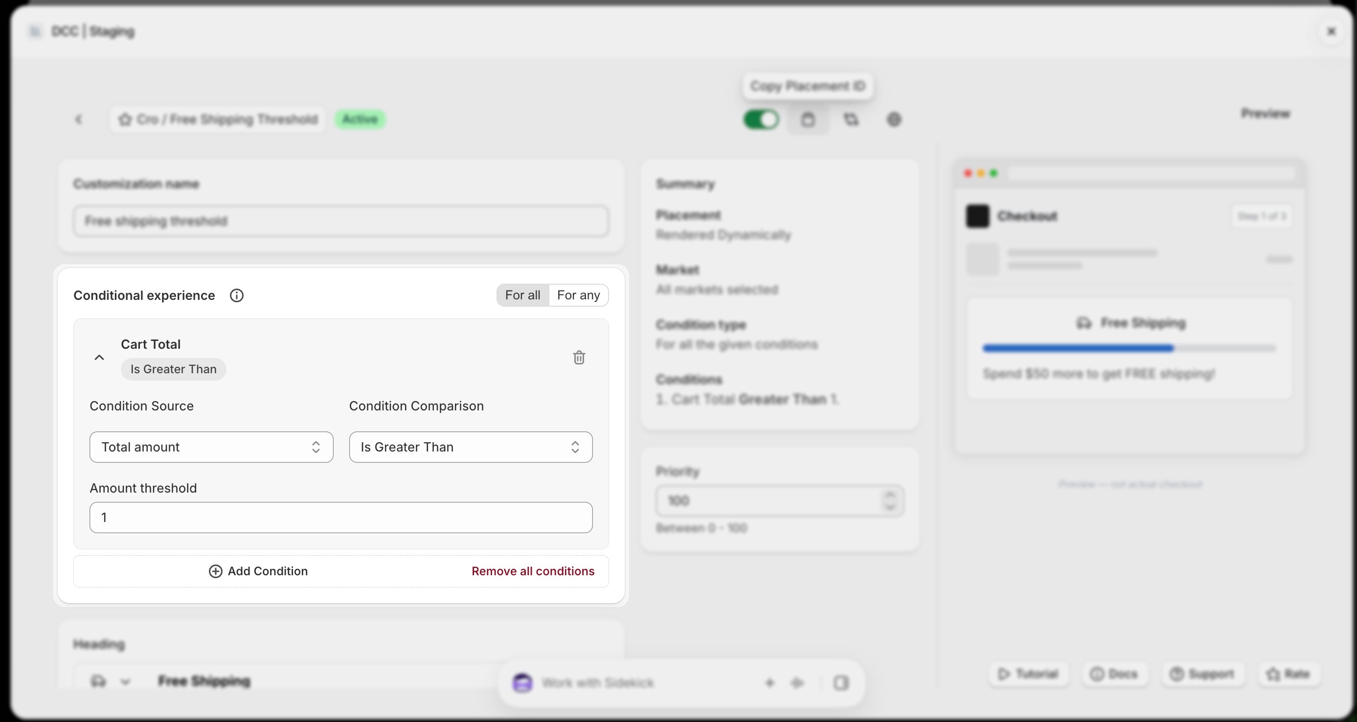 Freeship 2 Conditional Experience