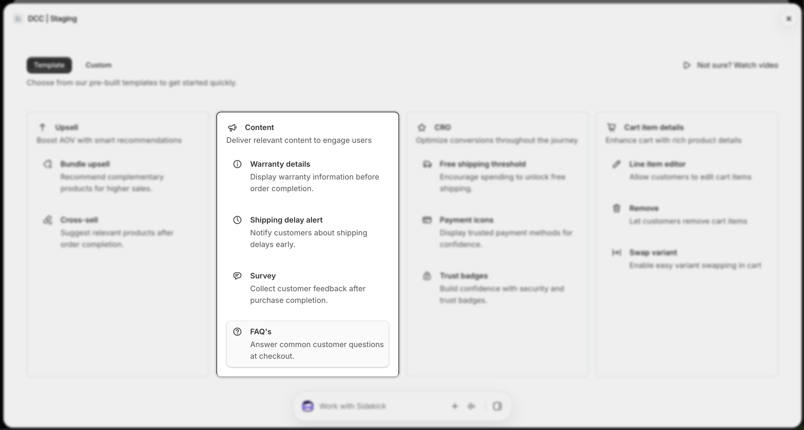 Template Content Card Faqs Focus