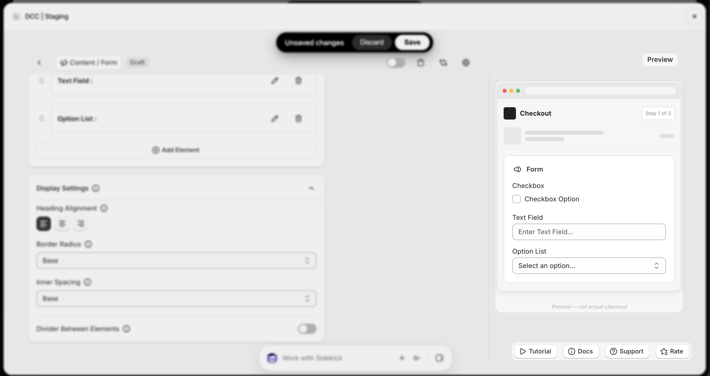 Form Preview Focus