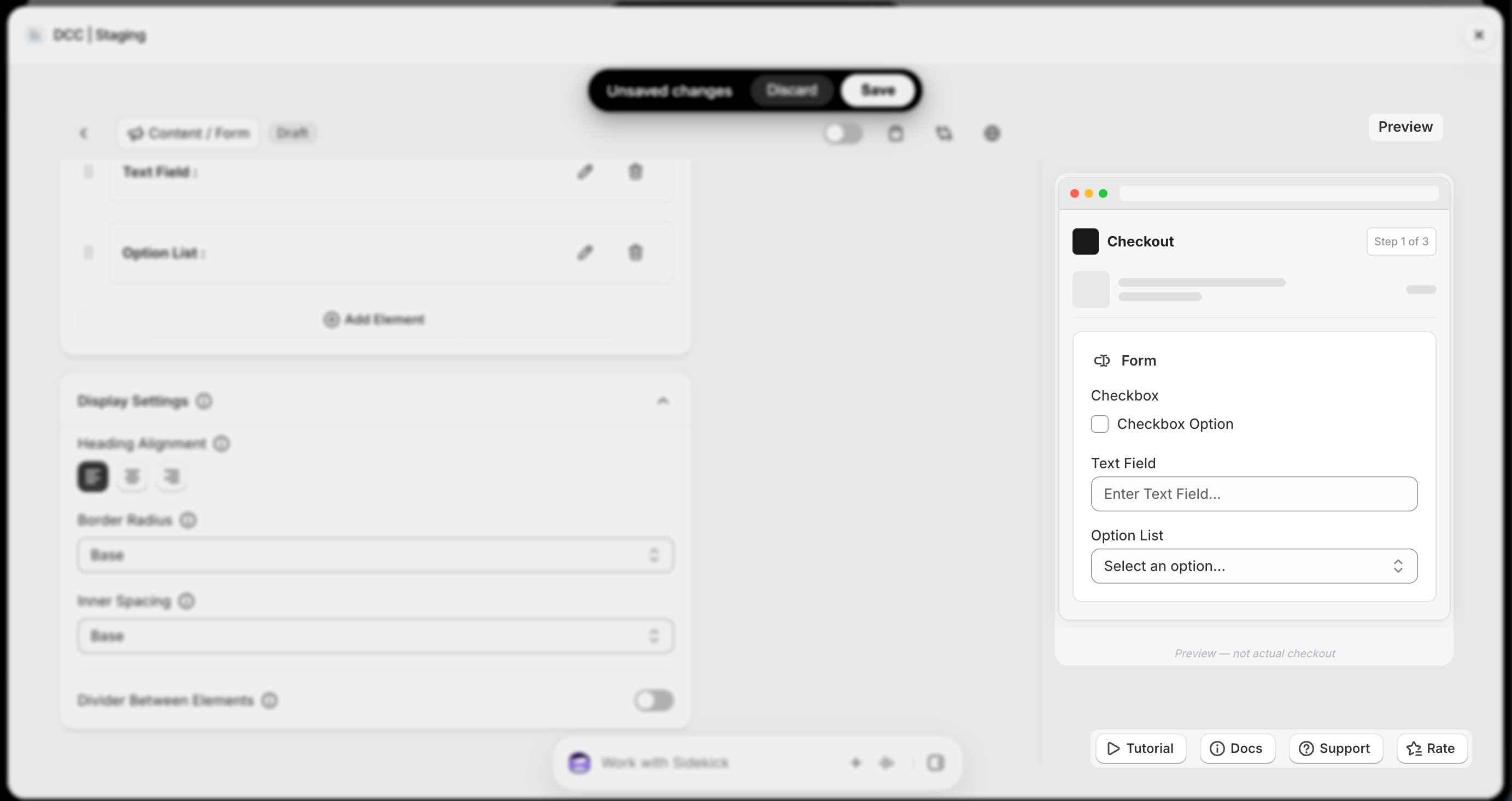 Form Preview Focus