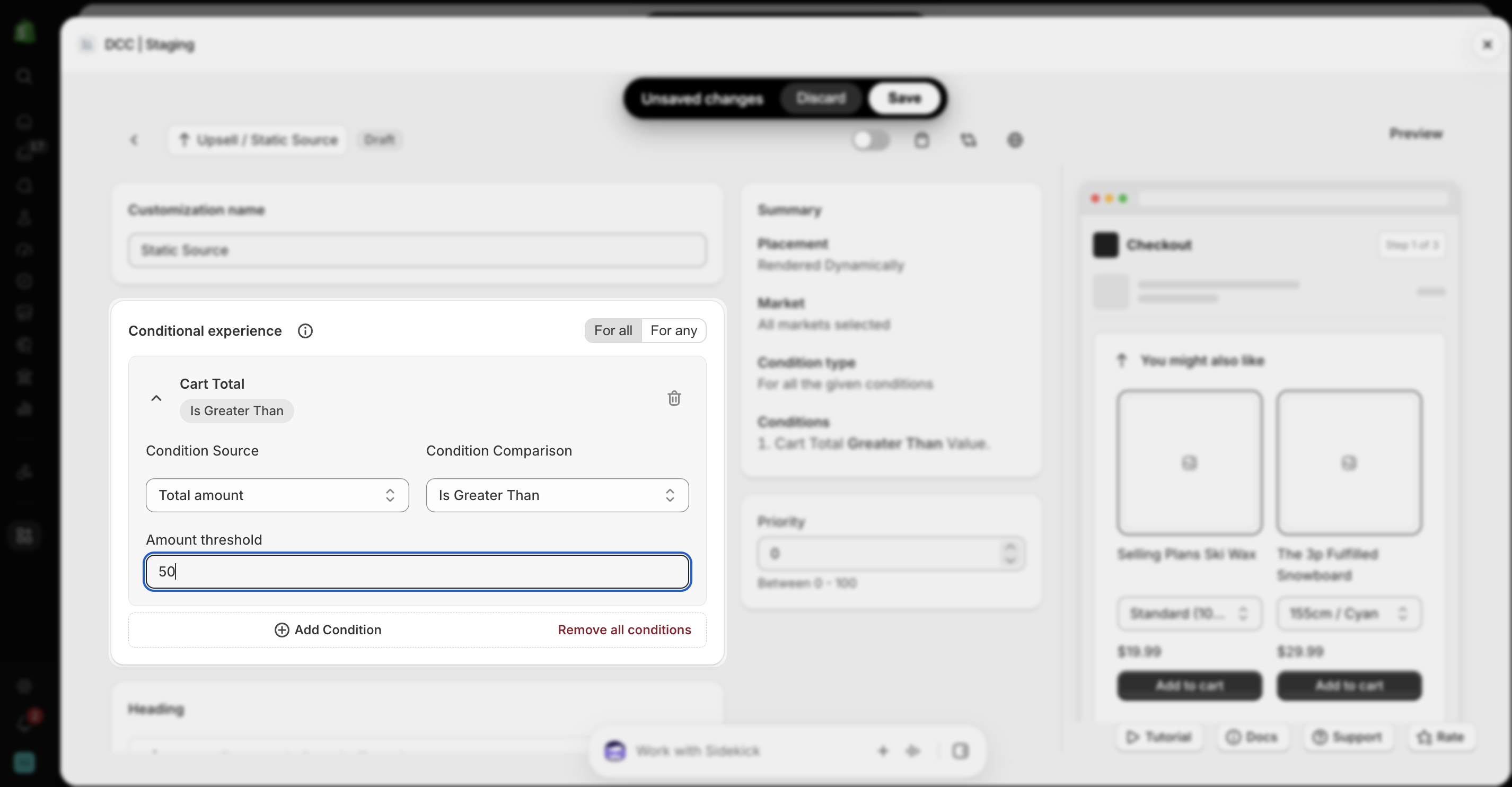 Static 2 Conditional Experience