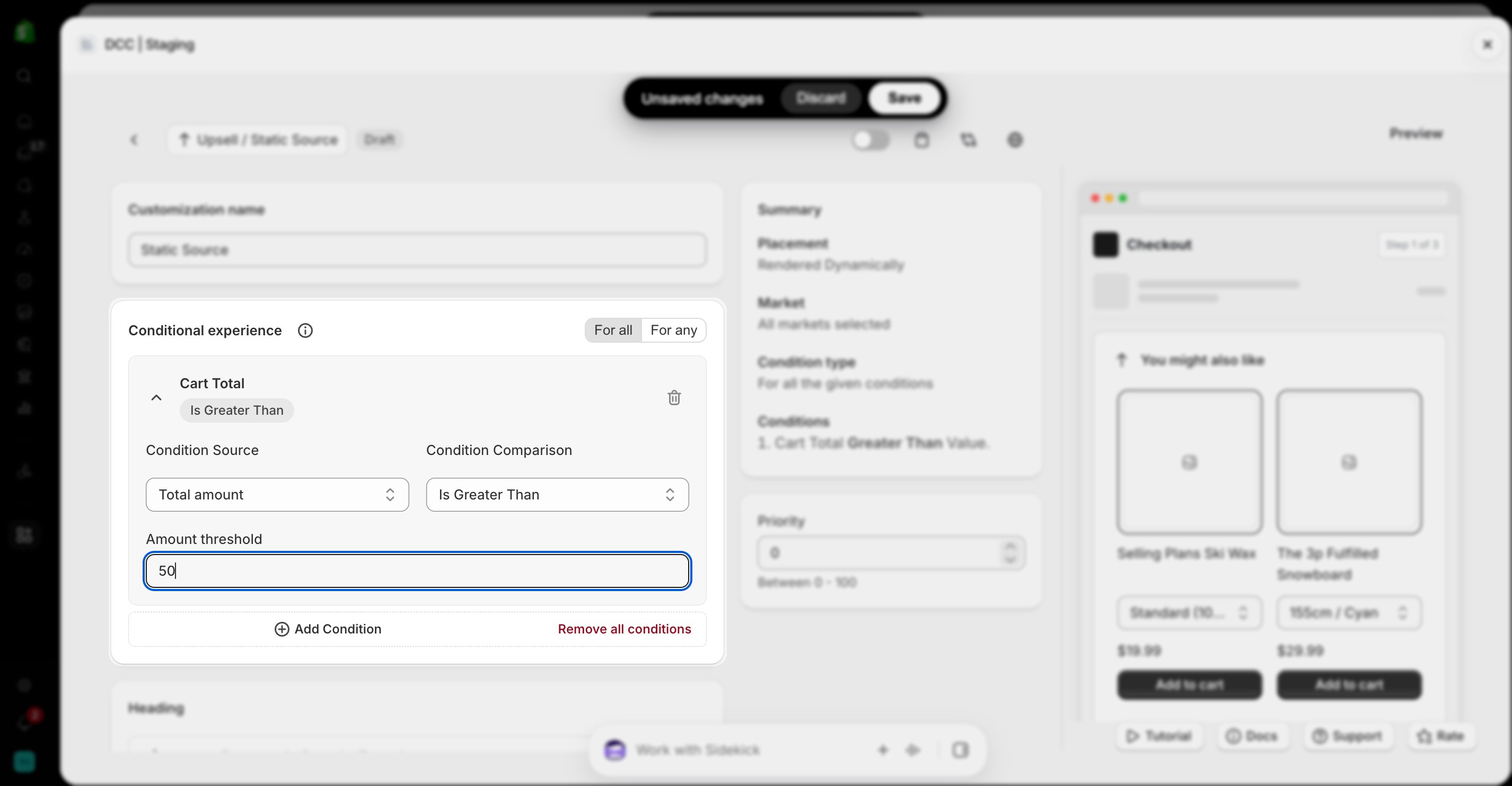 Static 2 Conditional Experience