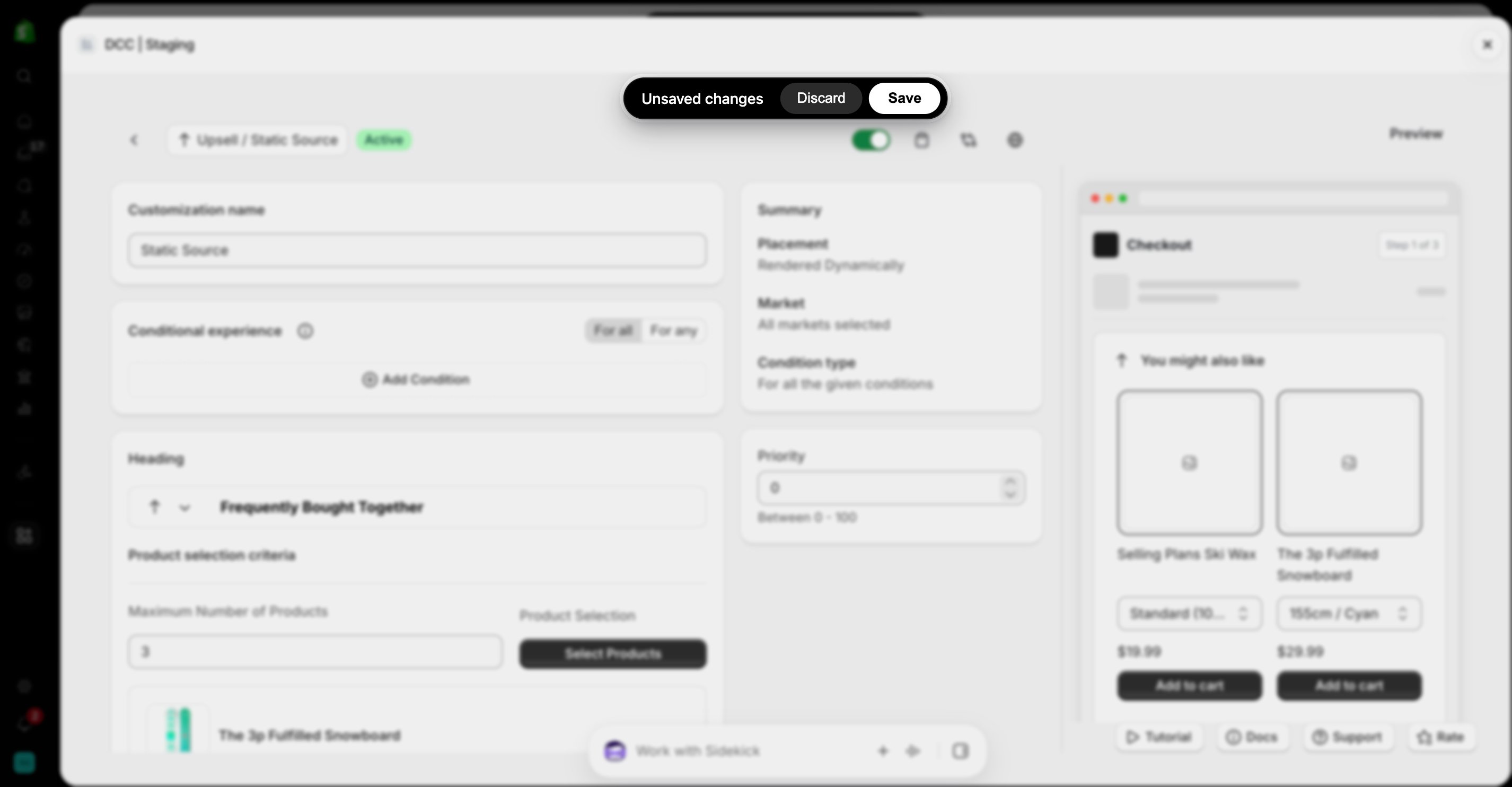 Static 8 Unsaved Changes