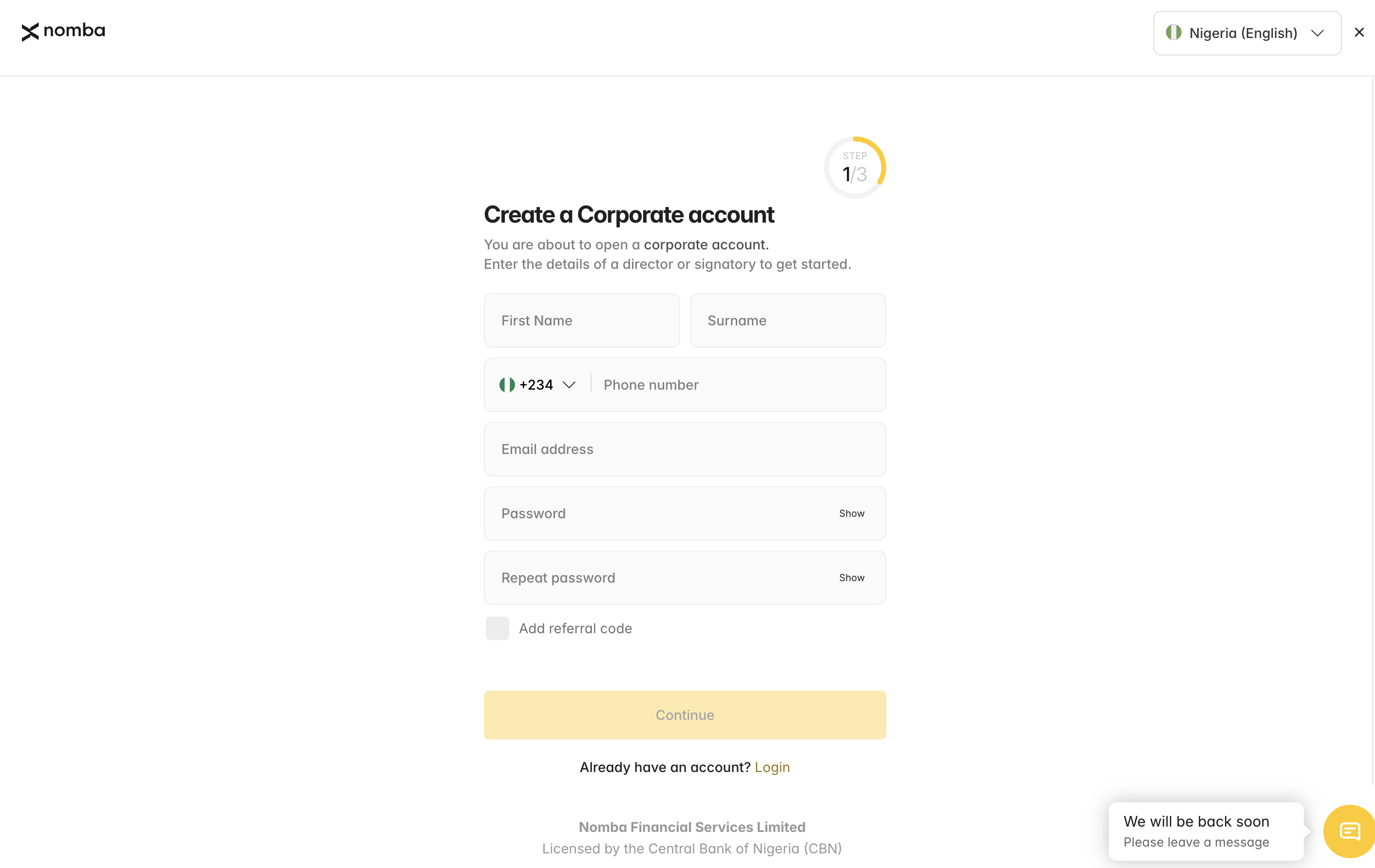 Obtain API Keys - Nomba Developers