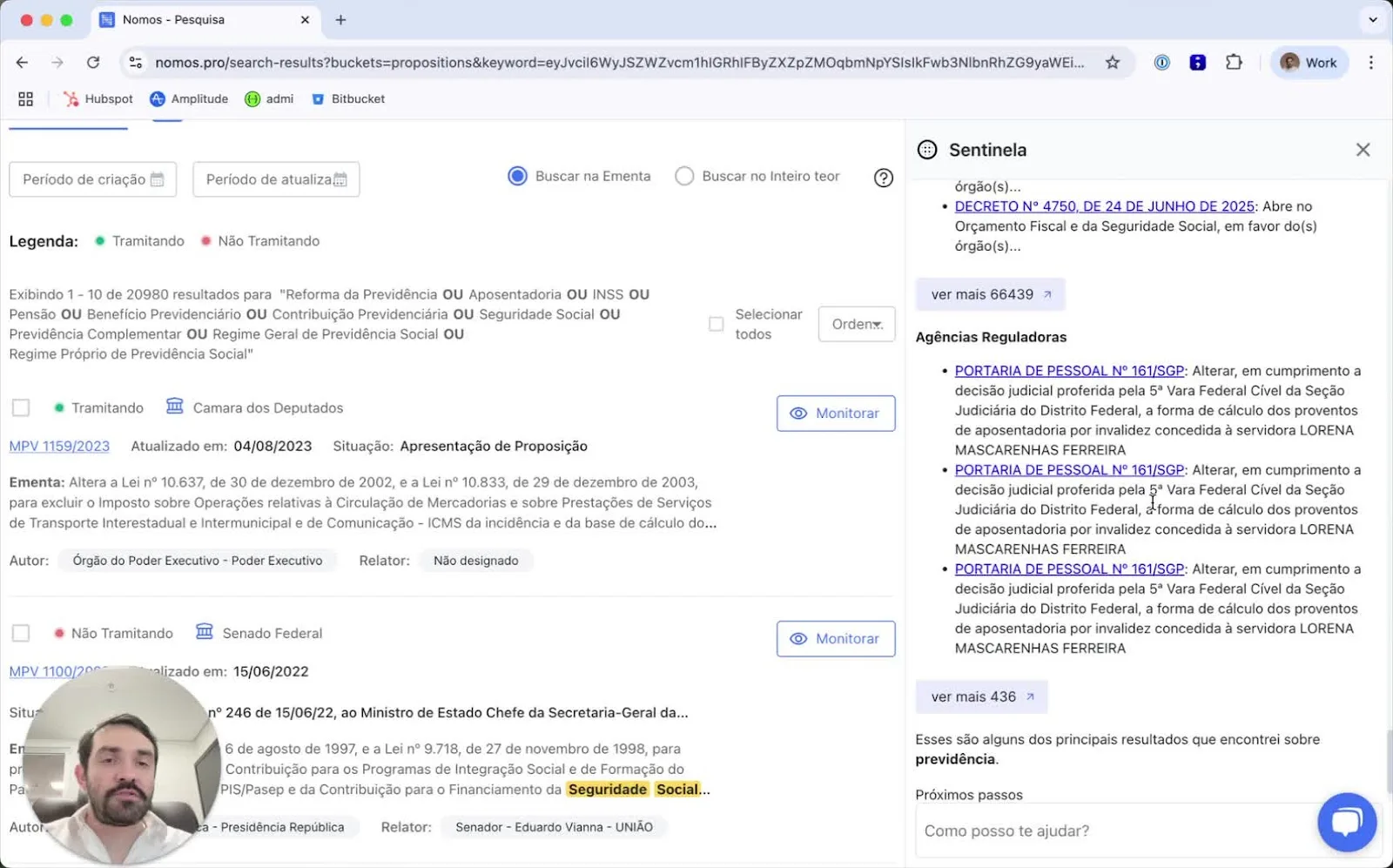 Resultados agrupados por fonte no chat