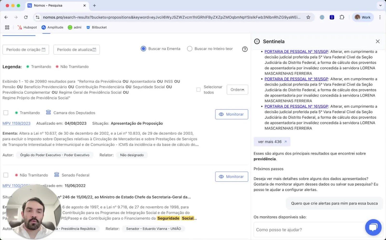 Pedido de criação de alertas
