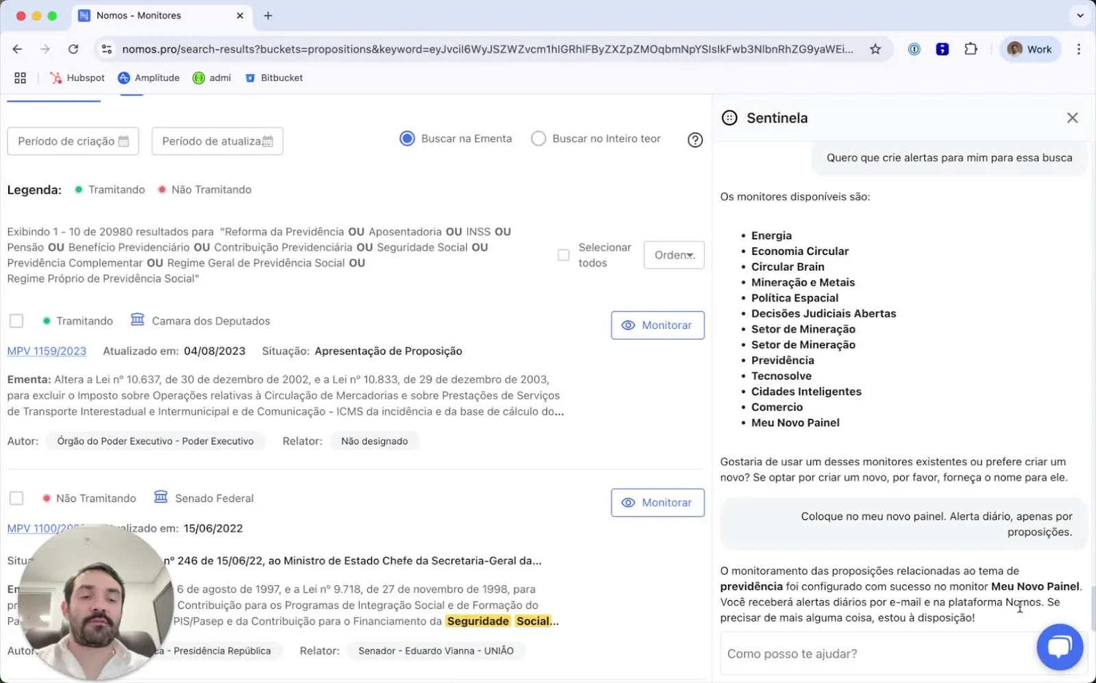 Confirmação do monitoramento criado