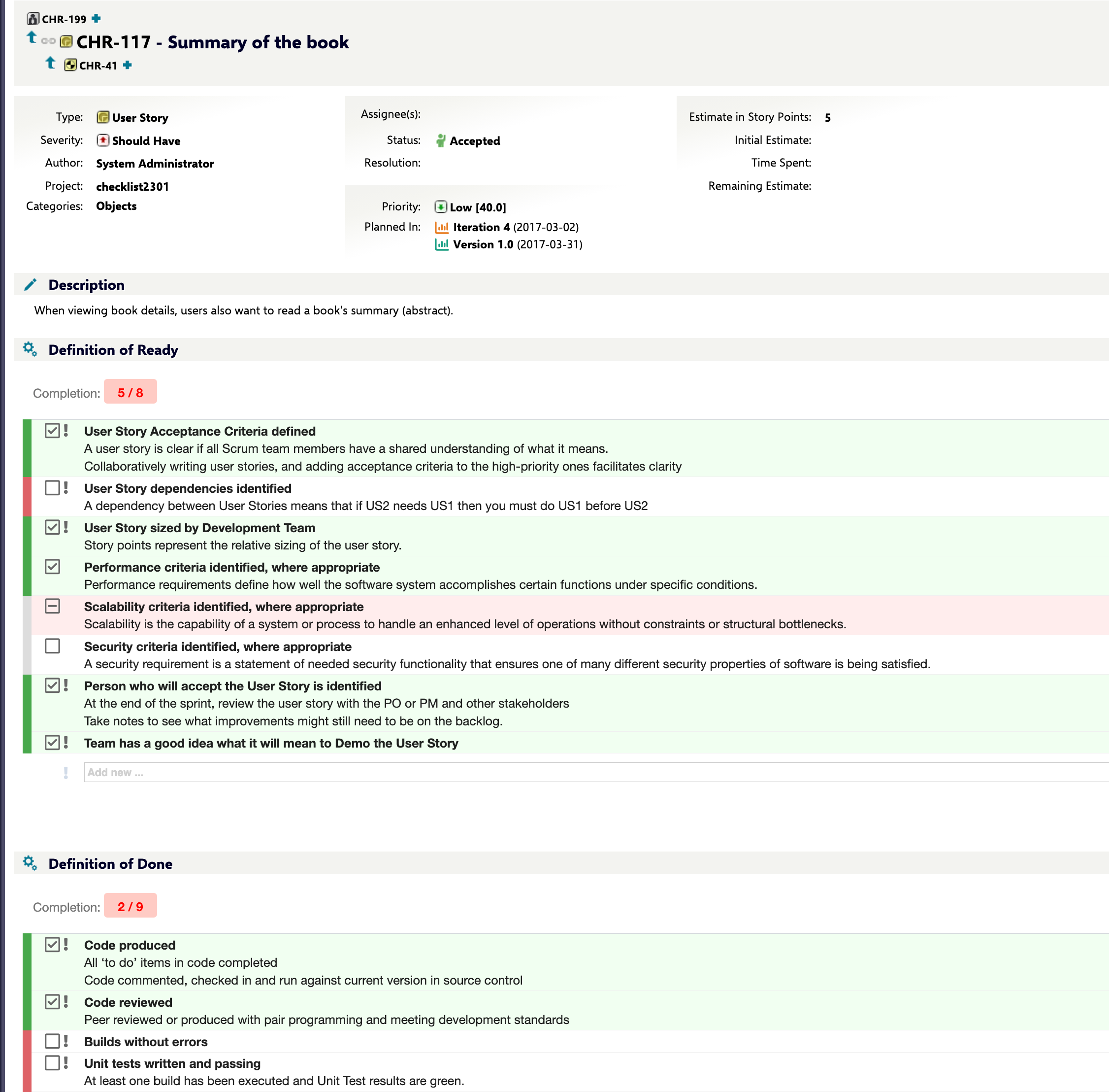 Checklist Example