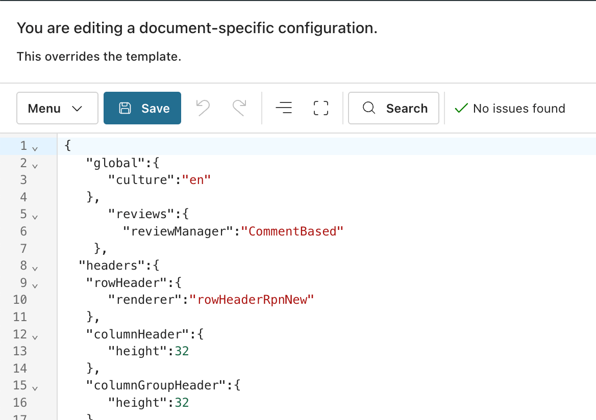The configuration editor opening in a new tab with YAML mode, syntax highlighting, and history
