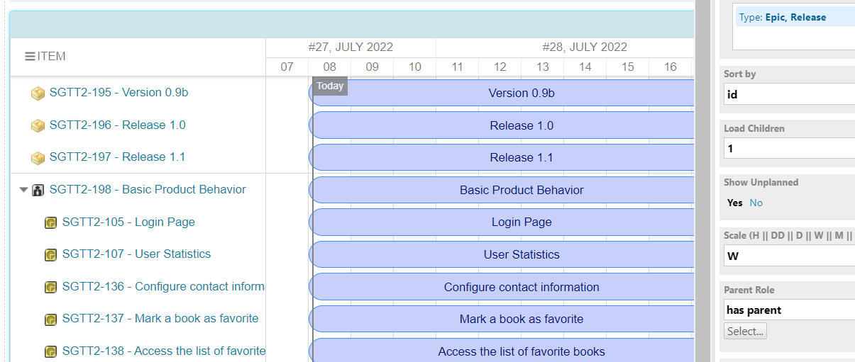 Selecting the has parent role and moving it from the left list to the right in the Parent Role picker